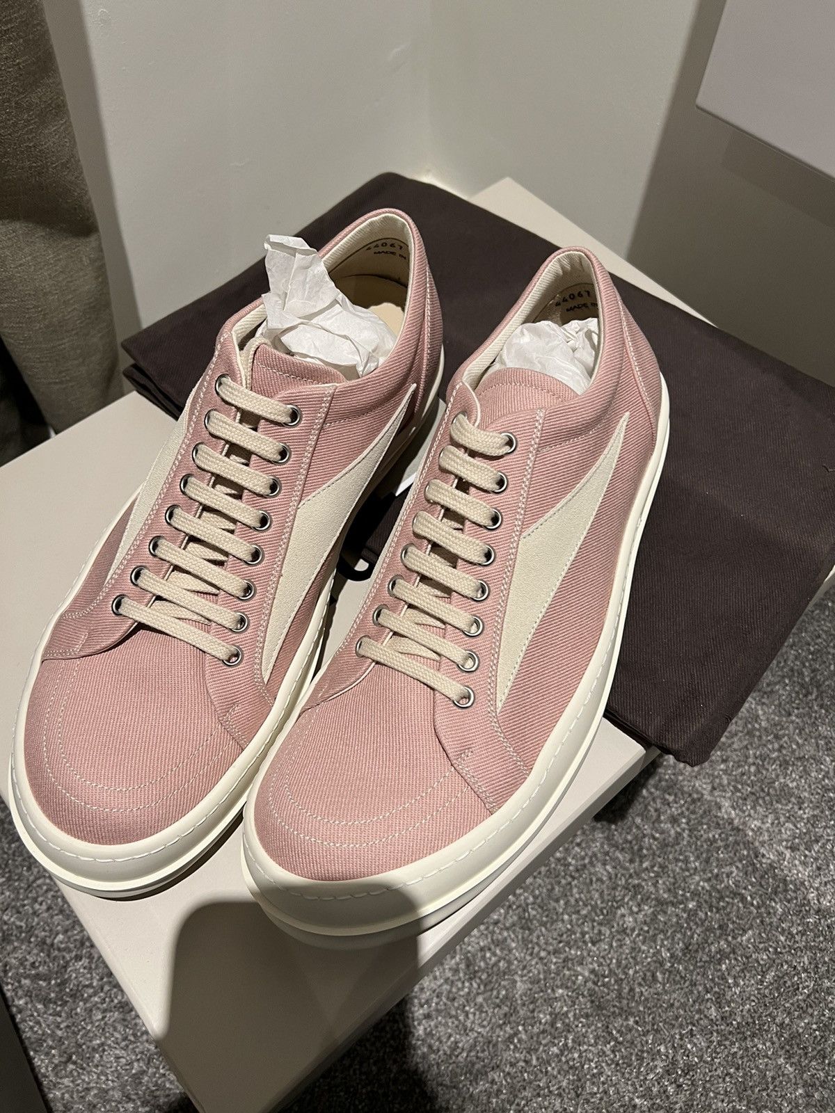 靴 42 RICK OWENS pink VANS VINTAGE SNEAKS Rick Owens DRKSHDW Pink Canvas Vintage Sneakers Vans - Size