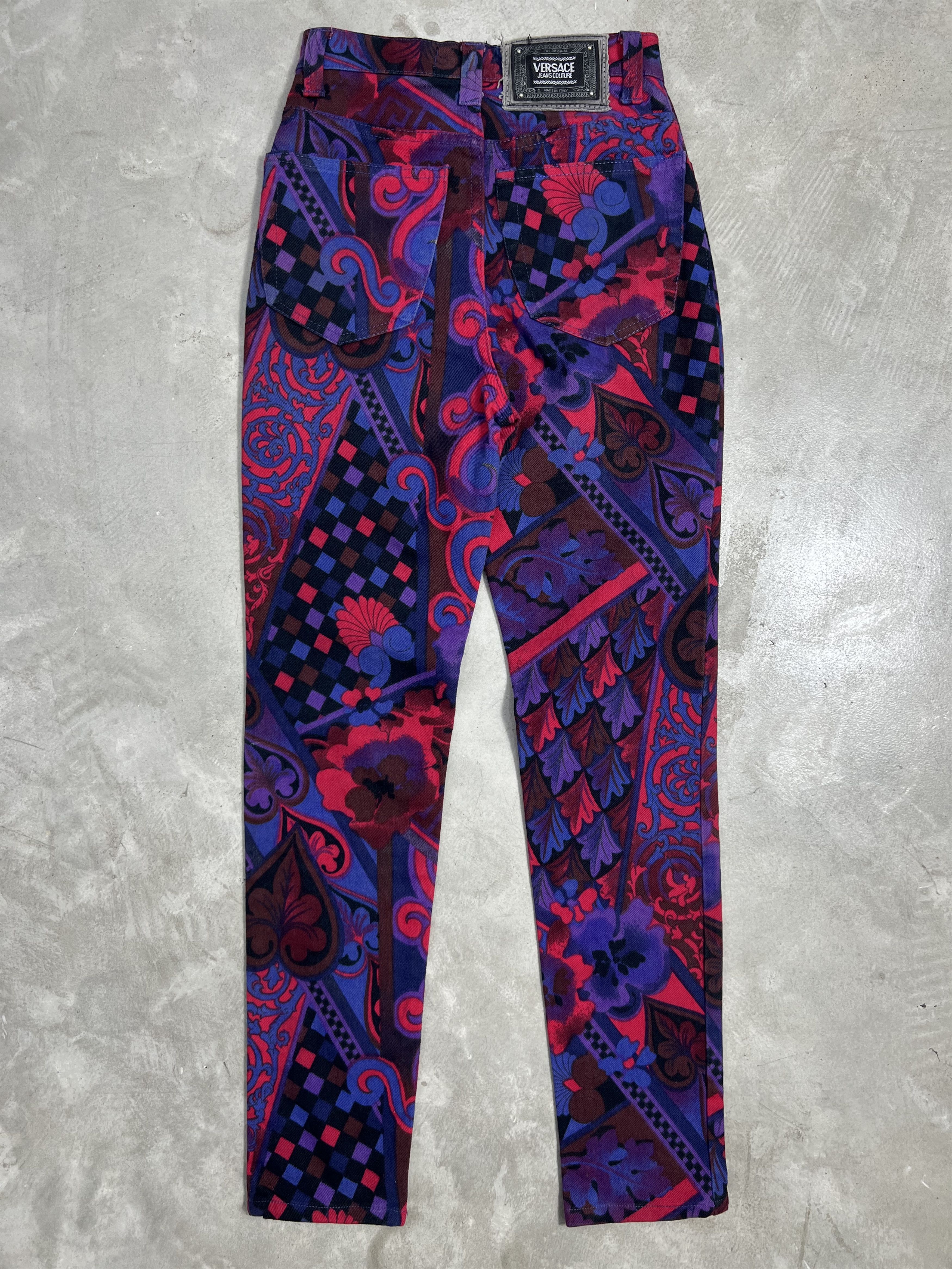 Versace Jeans Couture × Vintage Vintage Versace Jeans Couture Print Denim Pant GTMPT154 Size 22" - 2 Thumbnail