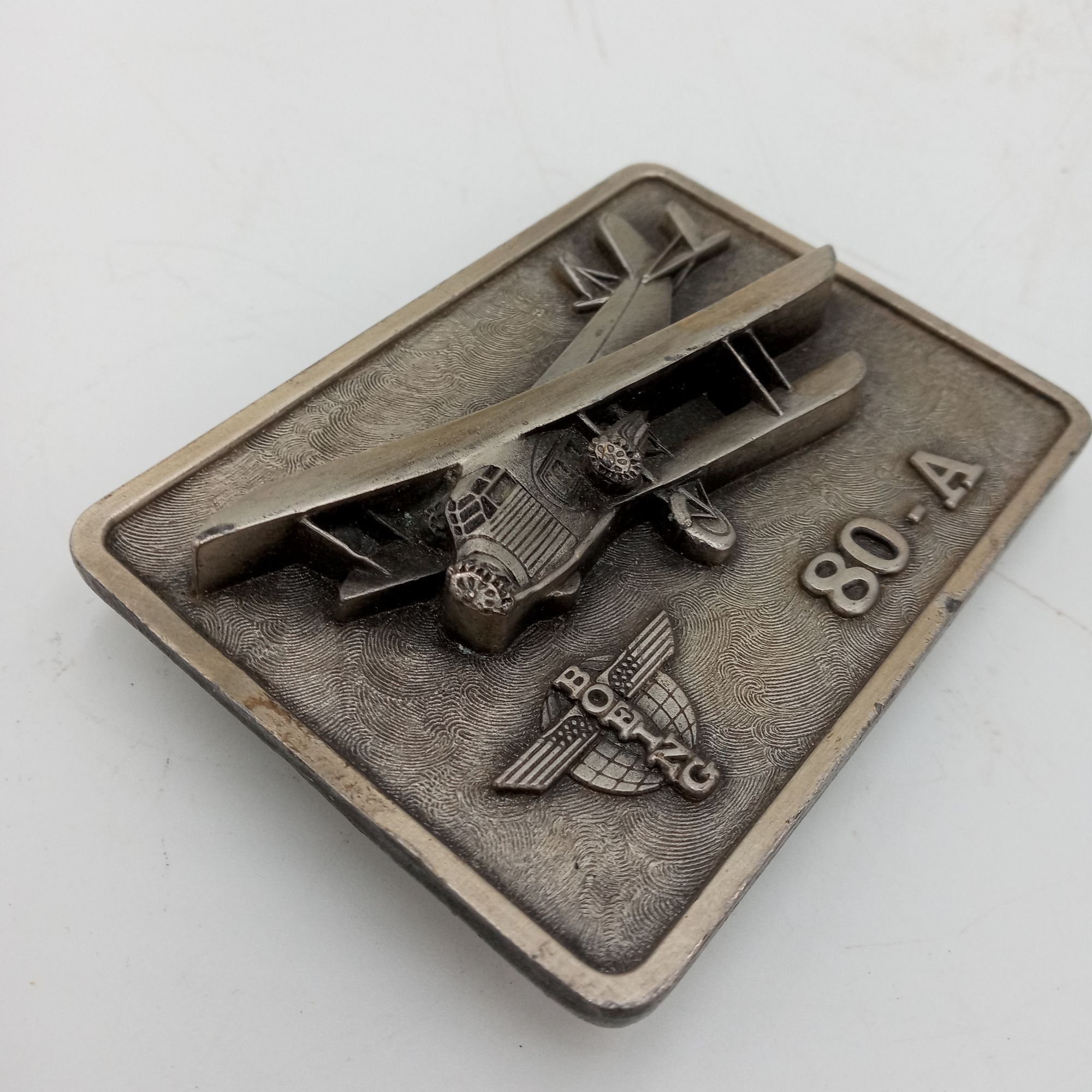 Vintage Boeing Aircraft Belt Buckle 80 A 80A Airplane Air Transport Size ONE SIZE - 9 Thumbnail