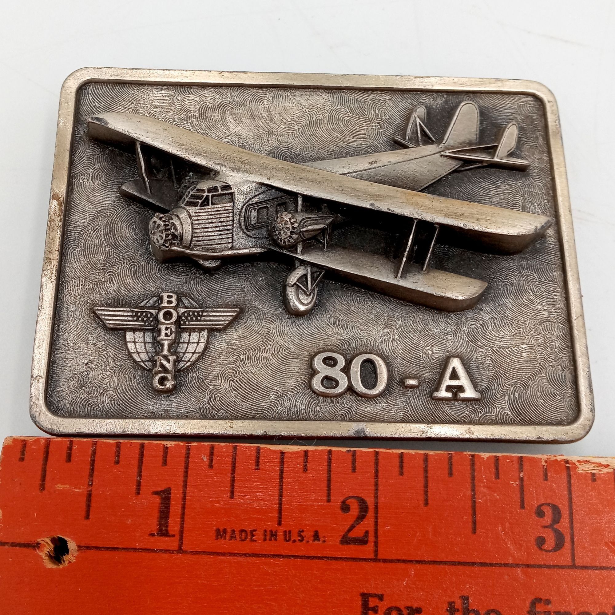 Vintage Boeing Aircraft Belt Buckle 80 A 80A Airplane Air Transport Size ONE SIZE - 5 Thumbnail