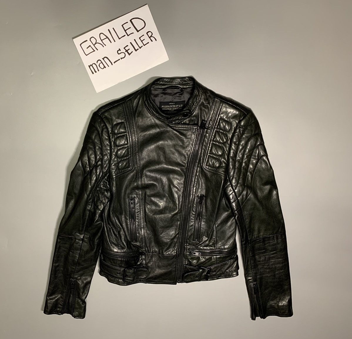 AllSaints Leather Jacket Women size us 6