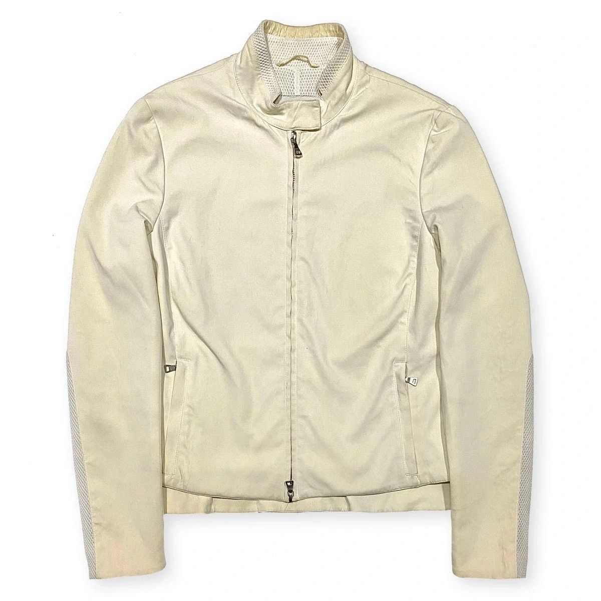 Image of Bikers Jackets Prada Milano in Cream, Women's (Size Small)