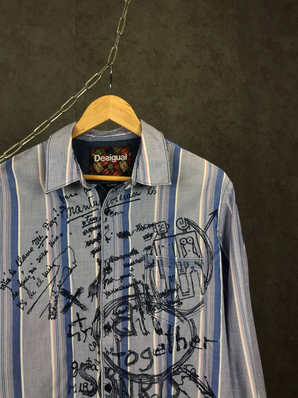 Desigual Desigual luxury crazy designer art overprinted shirt Size US XL / EU 56 / 4 - 2 Thumbnail