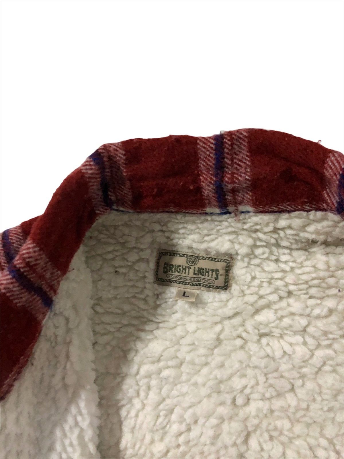 Vintage 🔥Bright Light Button Check Jacket Fleece Sherpa Inside Size US L / EU 52-54 / 3 - 5 Thumbnail