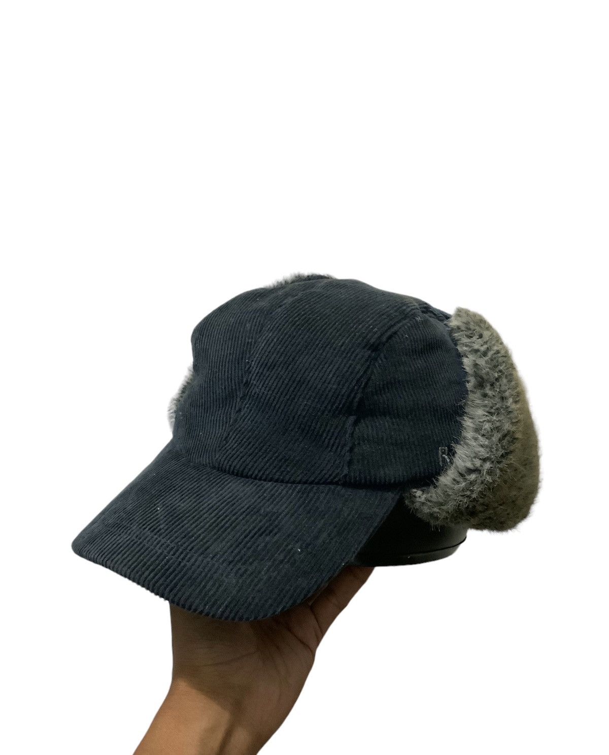 image of Avant Garde x Corduroi Club Faux Fur Mohair Corduroi Winter Session Ski Hat Cap in Blue, Men's
