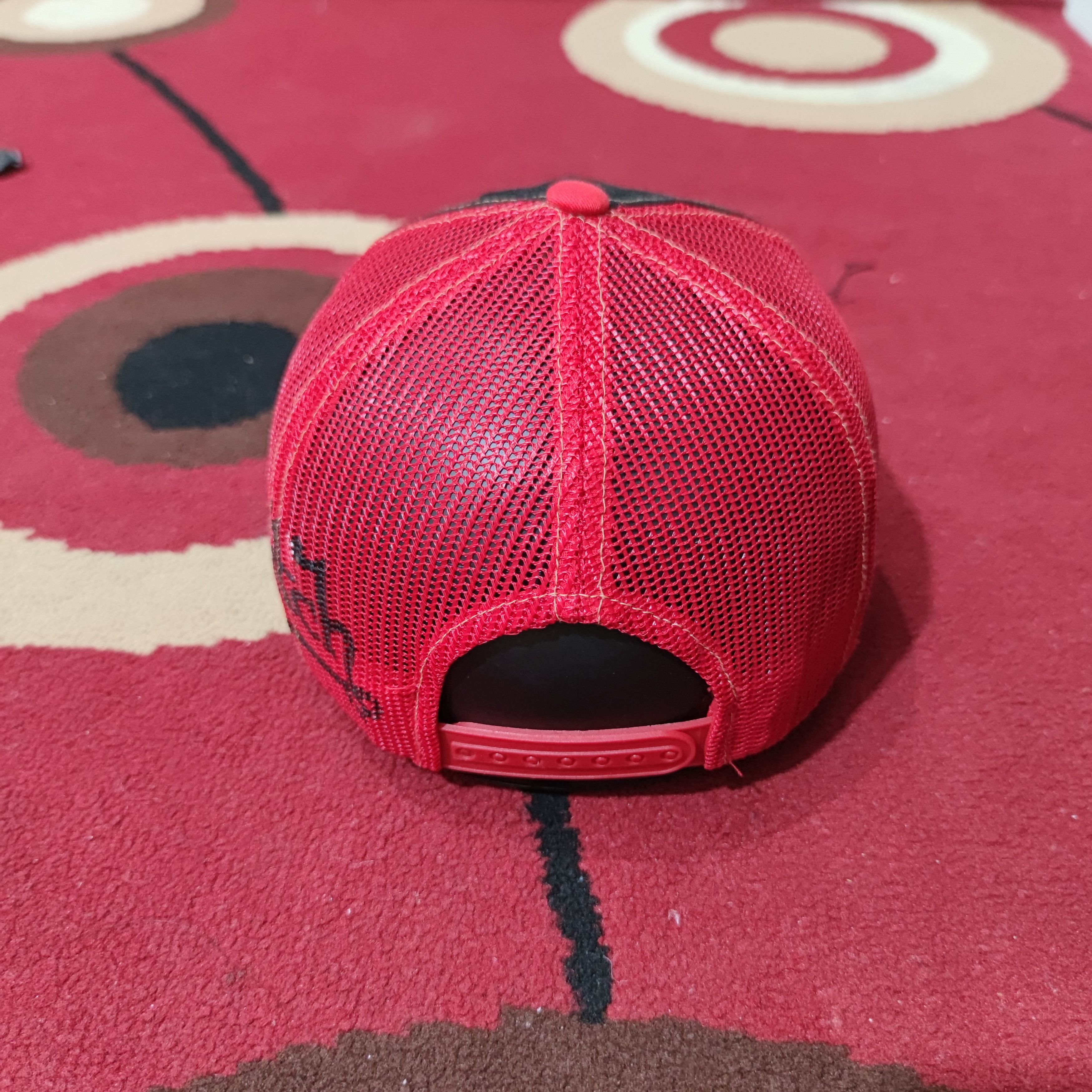 Von Dutch Vondutch Trucker Black Red Distresed Hat Cap Size ONE SIZE - 3 Thumbnail