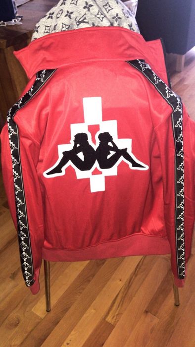 Marcelo Burlon X Kappa Red Tracksuit Bottoms