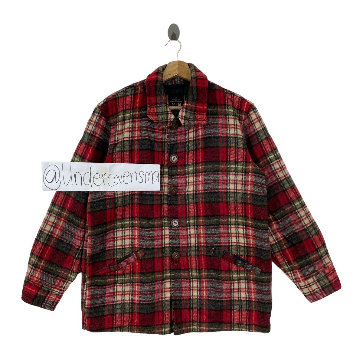 Vintage Vintage VAN JAC Check Tartan Button Up Pockets Red Shirt Size US M / EU 48-50 / 2 - 1 Thumbnail