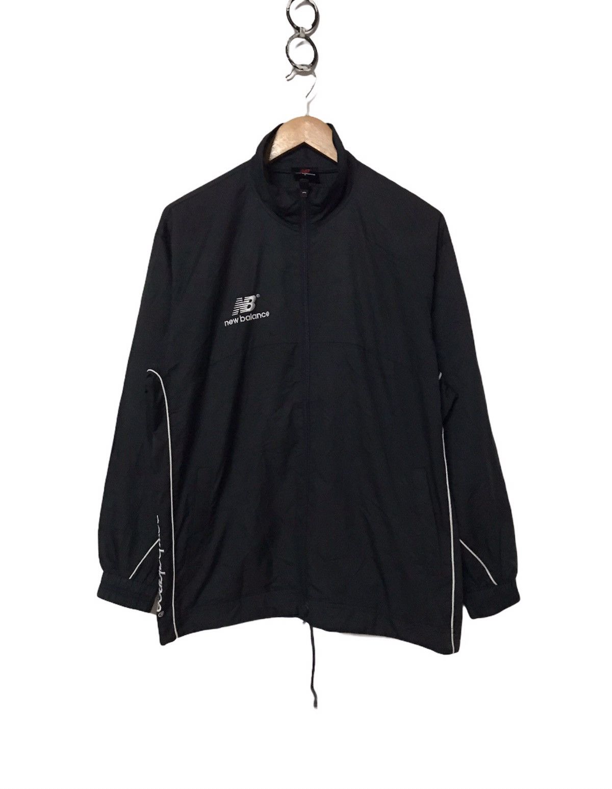 image of New Balance Nice Windbreaker Sport Jacket in Black, Men's (Size Medium)