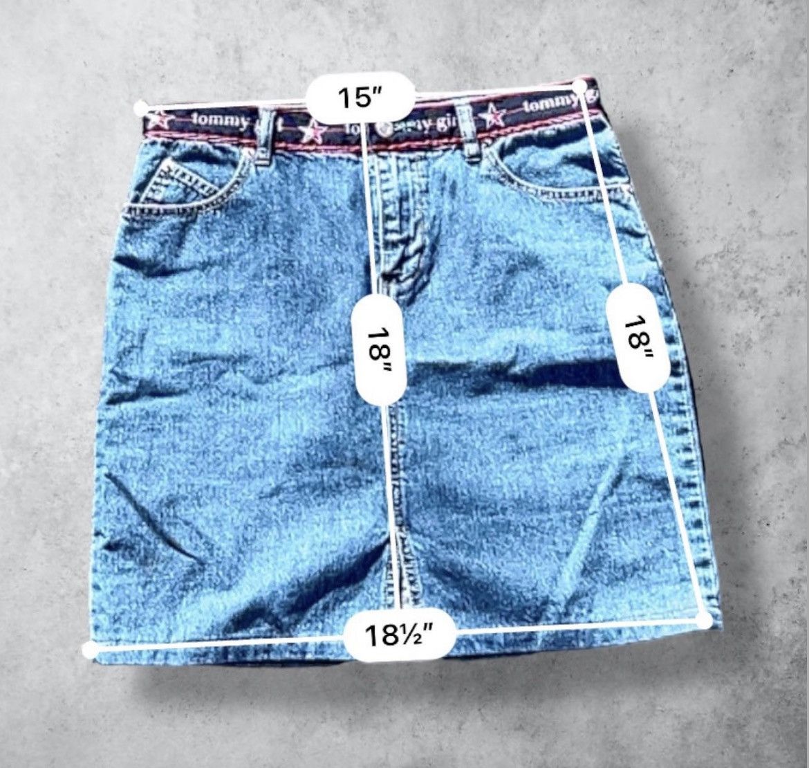 Vintage Vintage Tommy Hilfiger Tommy Girl Mini Denim Jean Skirt Size 30" / US 8 / IT 44 - 4 Preview