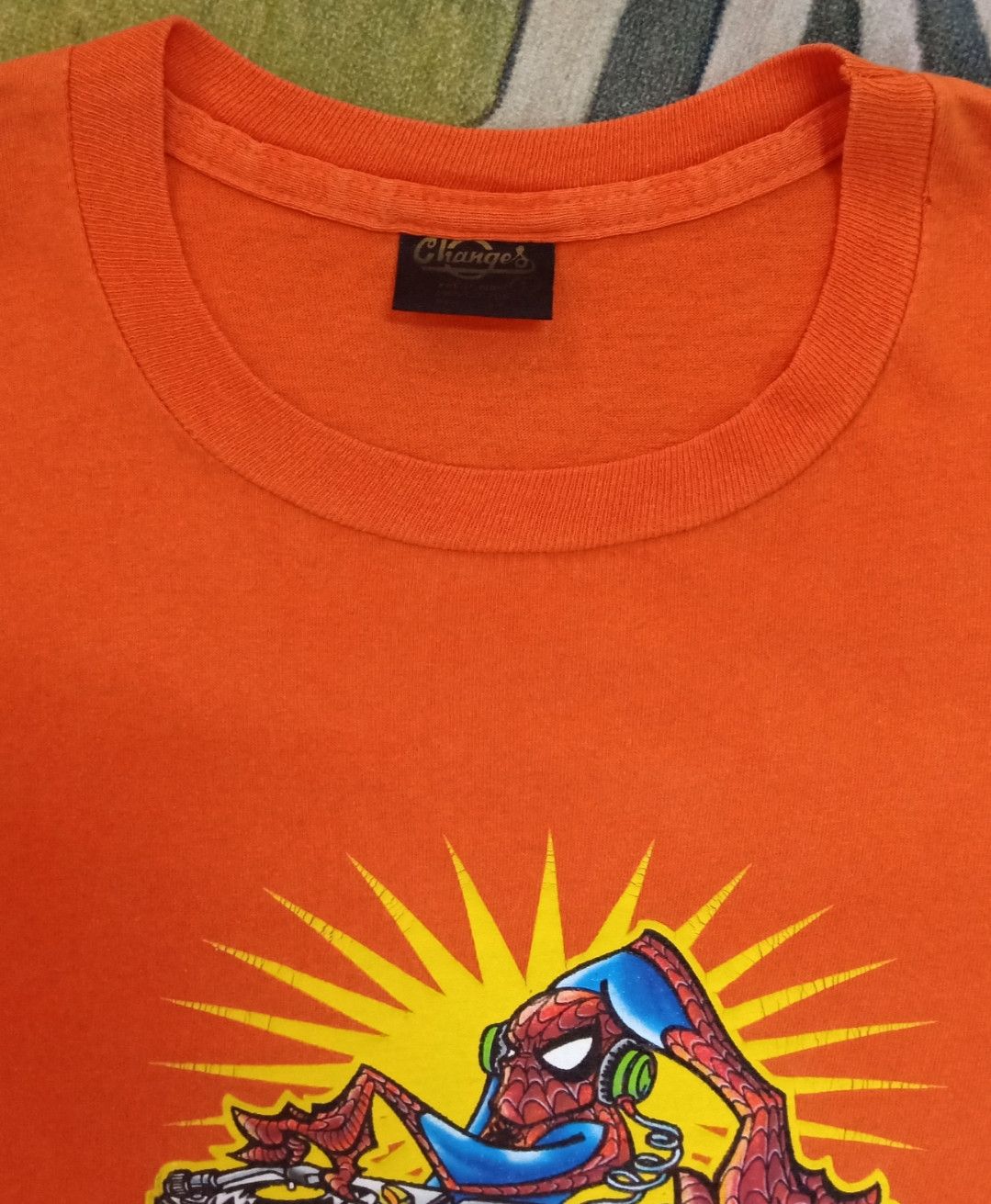 Changes × Marvel Comics × Vintage Vintage 90s Spiderman : Spidey "sticky fingahz" T-shirt Size US L / EU 52-54 / 3 - 6 Thumbnail