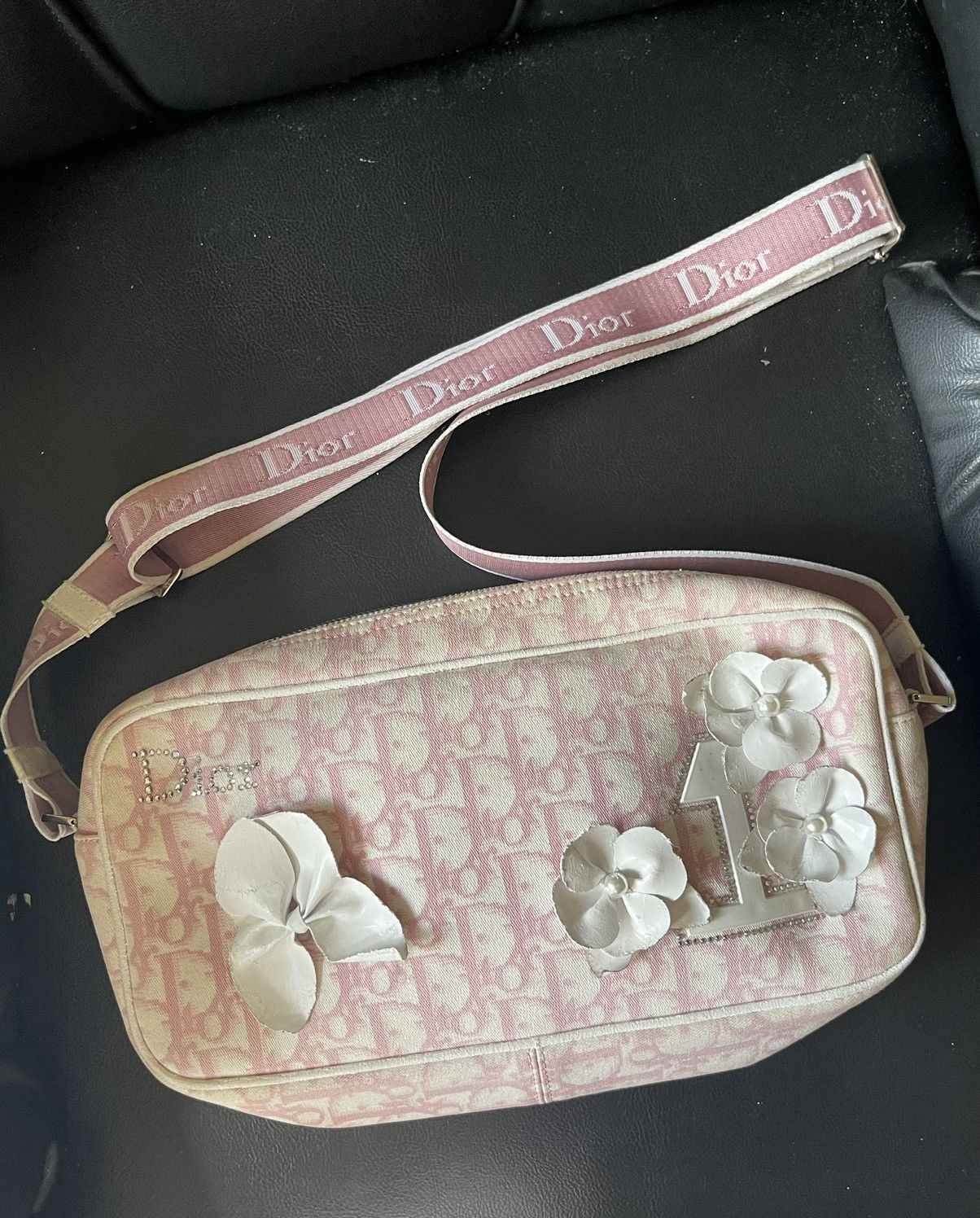 Christian Dior Girly Floral Pink Monogram Sling Bag