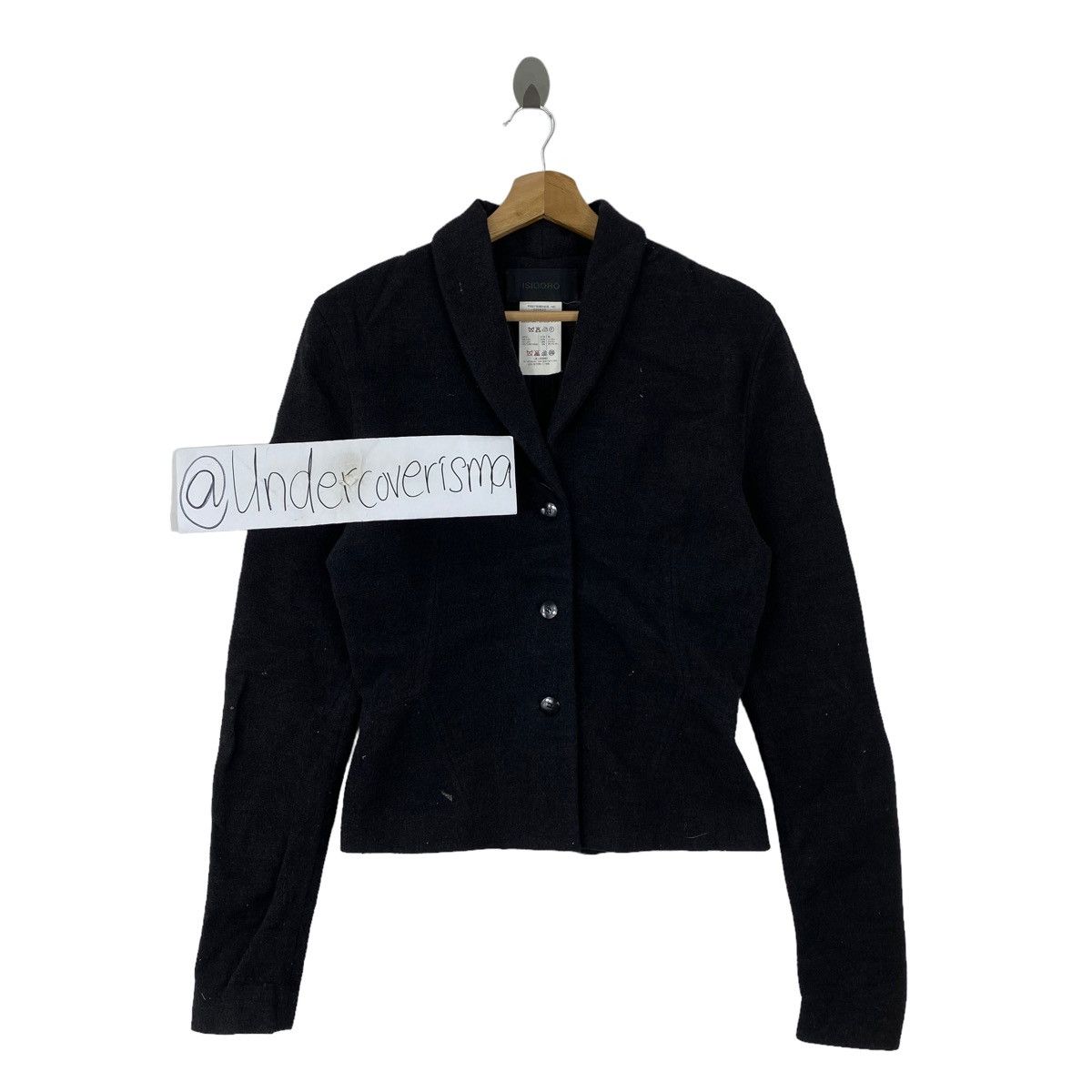 Japanese Brand × Vintage Vintage ISIDORO Button Up Black Wool Cardigan Slim Shirt Size S / US 4 / IT 40 - 1 Thumbnail
