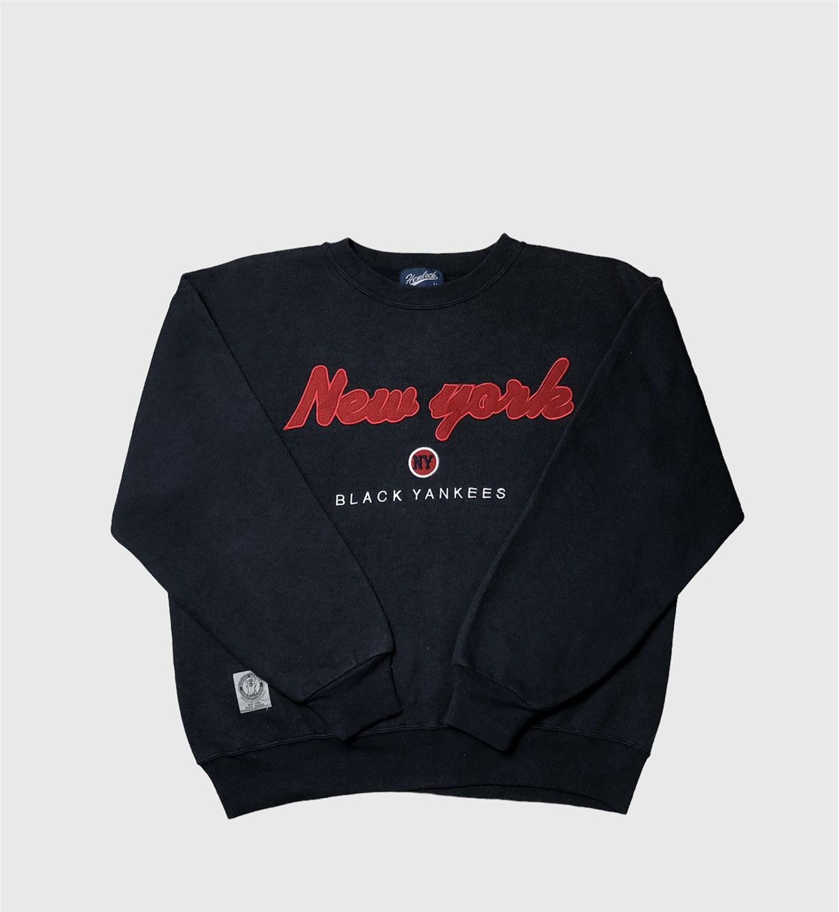 Authentic Negro Leagues × New York Yankees × Vintage Vintage Black New York Yankees Embroidery Crewneck Sweatshir Size US M / EU 48-50 / 2 - 1 Thumbnail
