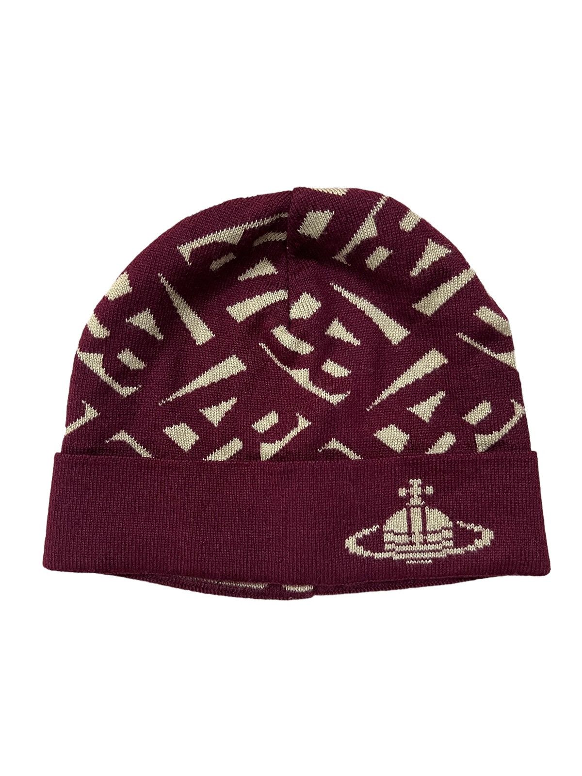 Vivienne Westwood GRAIL🔥OG Vivienne Westwood 🇮🇹 Orb Logo Overprinted Beanie Size ONE SIZE - 2 Thumbnail
