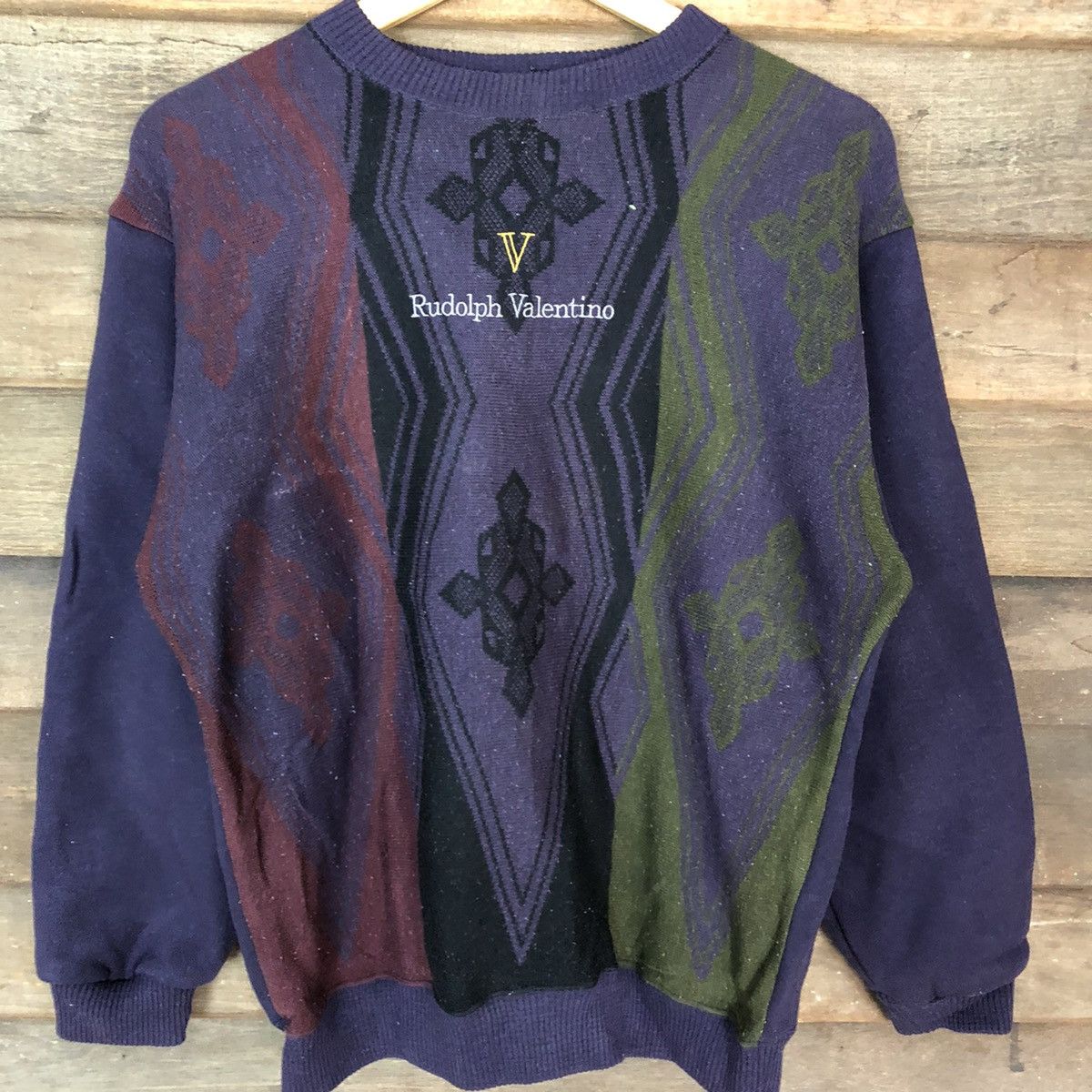 Japanese Brand Rudolph Valentino Purple Sweatshirt knitwear vintage#5051 Size US M / EU 48-50 / 2 - 6 Thumbnail