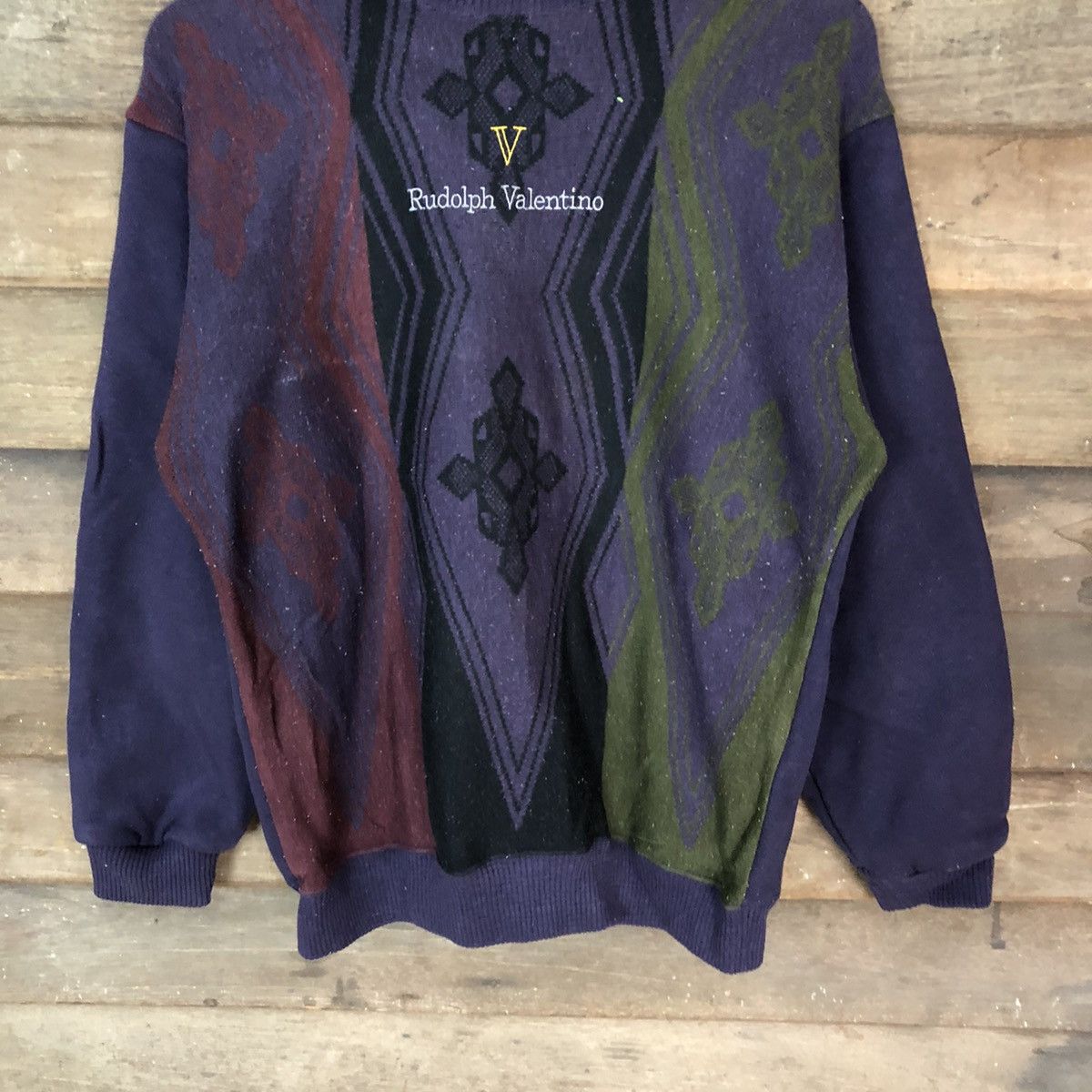 Japanese Brand Rudolph Valentino Purple Sweatshirt knitwear vintage#5051 Size US M / EU 48-50 / 2 - 3 Thumbnail