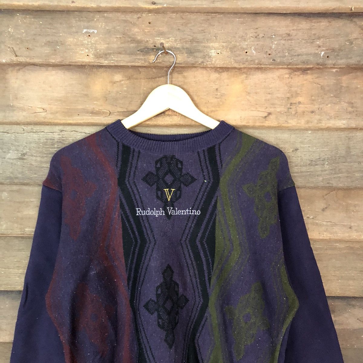 Japanese Brand Rudolph Valentino Purple Sweatshirt knitwear vintage#5051 Size US M / EU 48-50 / 2 - 2 Thumbnail