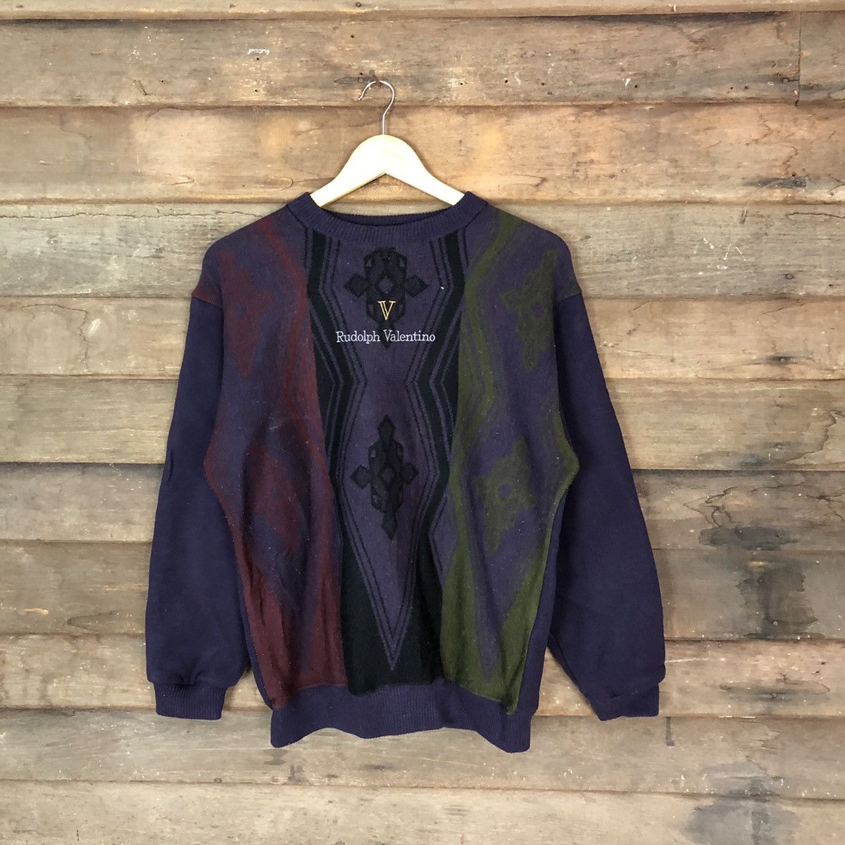 Japanese Brand Rudolph Valentino Purple Sweatshirt knitwear vintage#5051 Size US M / EU 48-50 / 2 - 1 Thumbnail