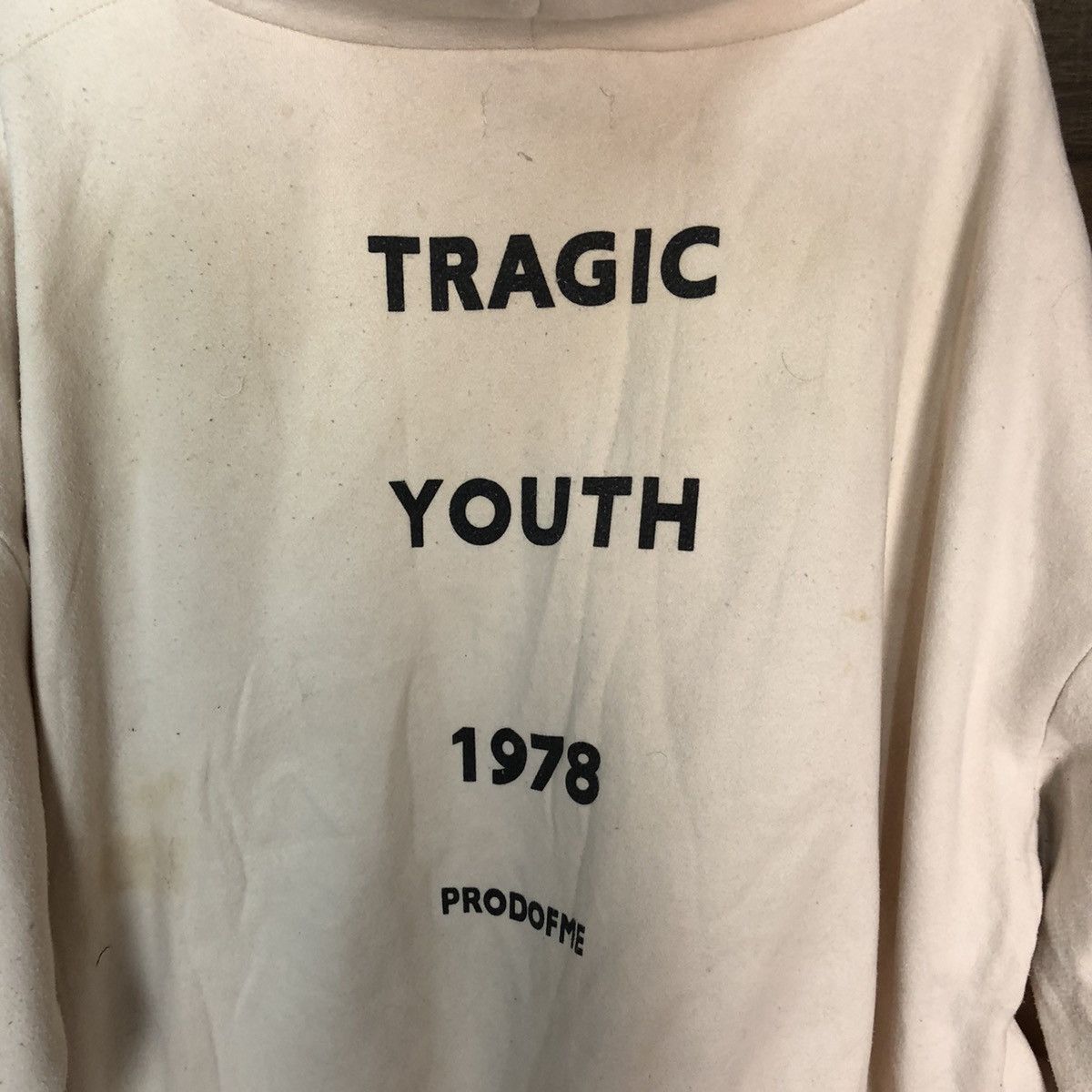 Japanese Brand Tragic Youth 1978 Prodofme baggie Cream Hoodie #6946 Size US L / EU 52-54 / 3 - 2 Thumbnail