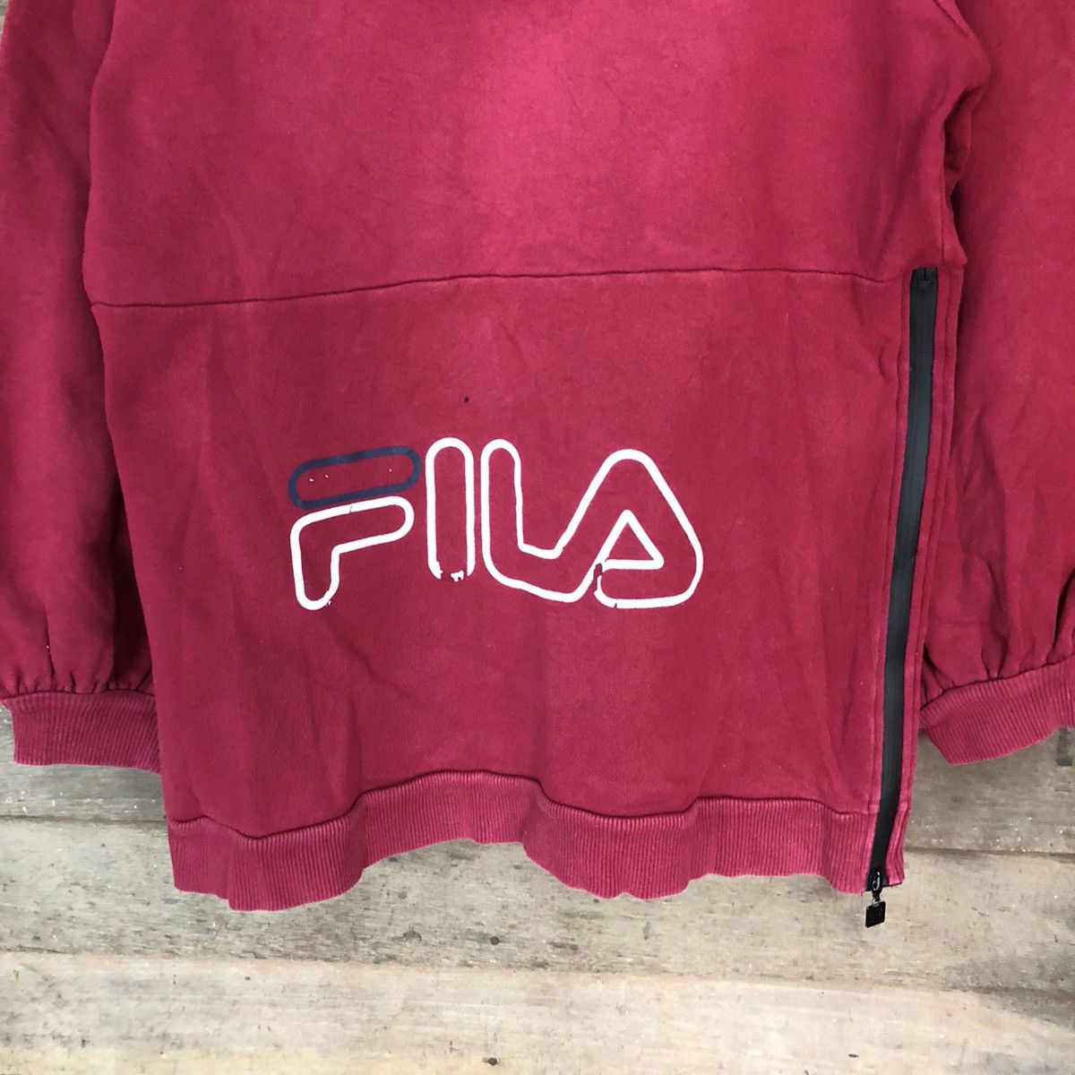 Fila Fila vintage Maroon Hoodie sweatshirt #3895 Size US L / EU 52-54 / 3 - 2 Thumbnail