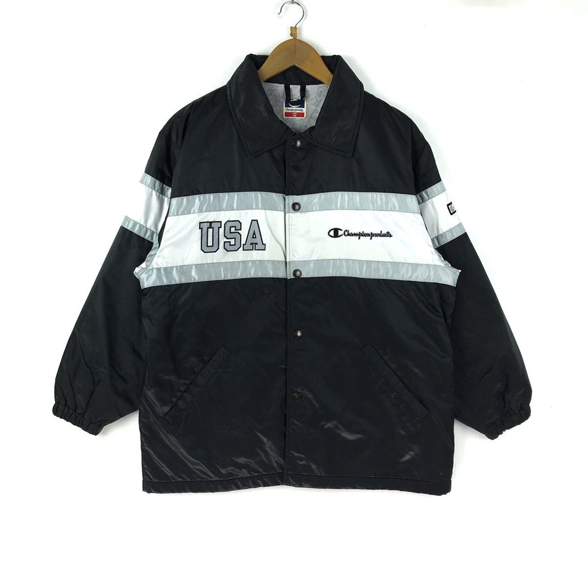 Champion Vintage 90s Champion Spellout Embroidery Big Logo Jacket Size US L / EU 52-54 / 3 - 1 Thumbnail