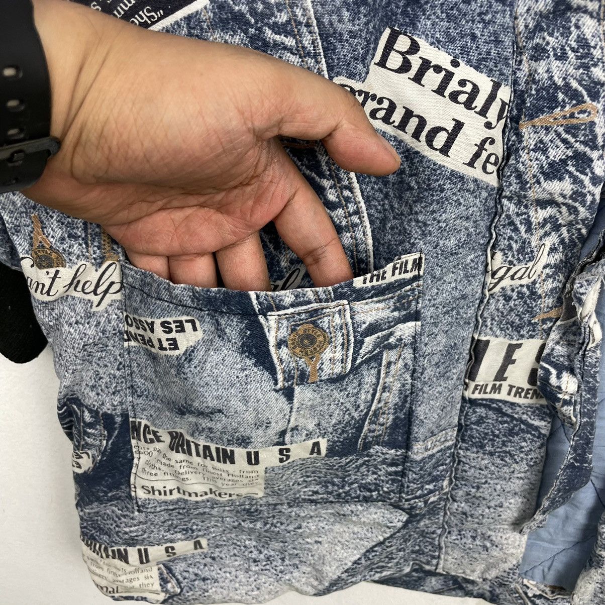 Japanese Brand Vintage Hanten Kimono Over Print Art Denim Design Size US L / EU 52-54 / 3 - 4 Thumbnail