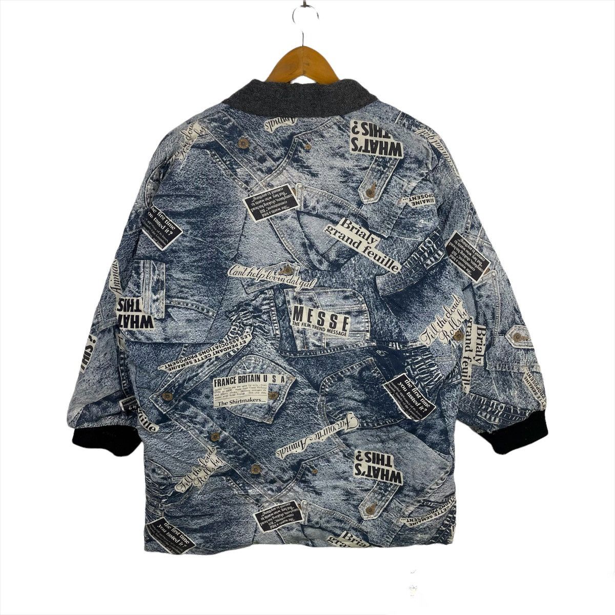 Japanese Brand Vintage Hanten Kimono Over Print Art Denim Design Size US L / EU 52-54 / 3 - 2 Thumbnail