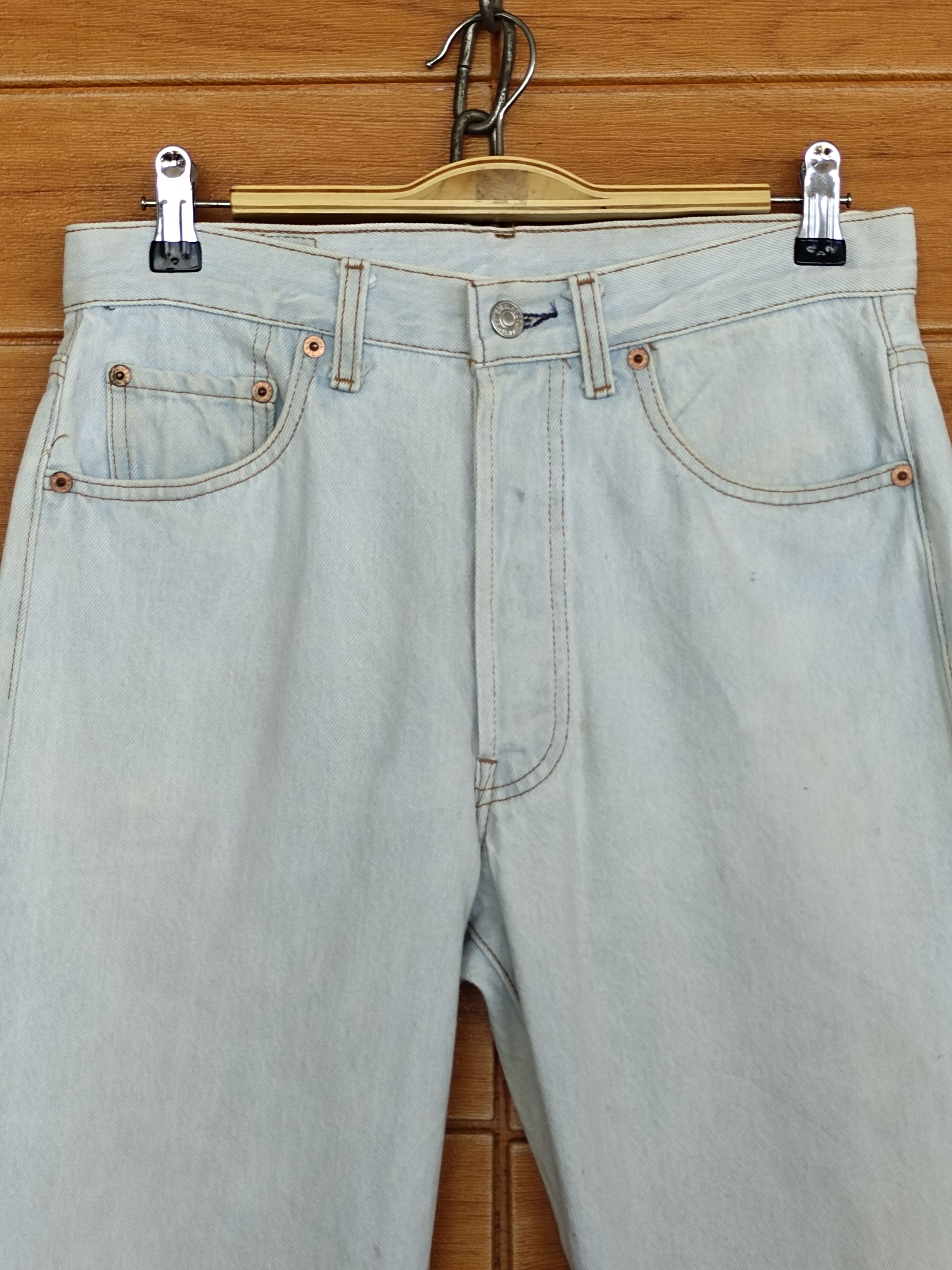 Levi's Vintage 90s Levi's 501xx Made In Usa Light Wash Denim Jeans Size US 30 / EU 46 - 2 Thumbnail