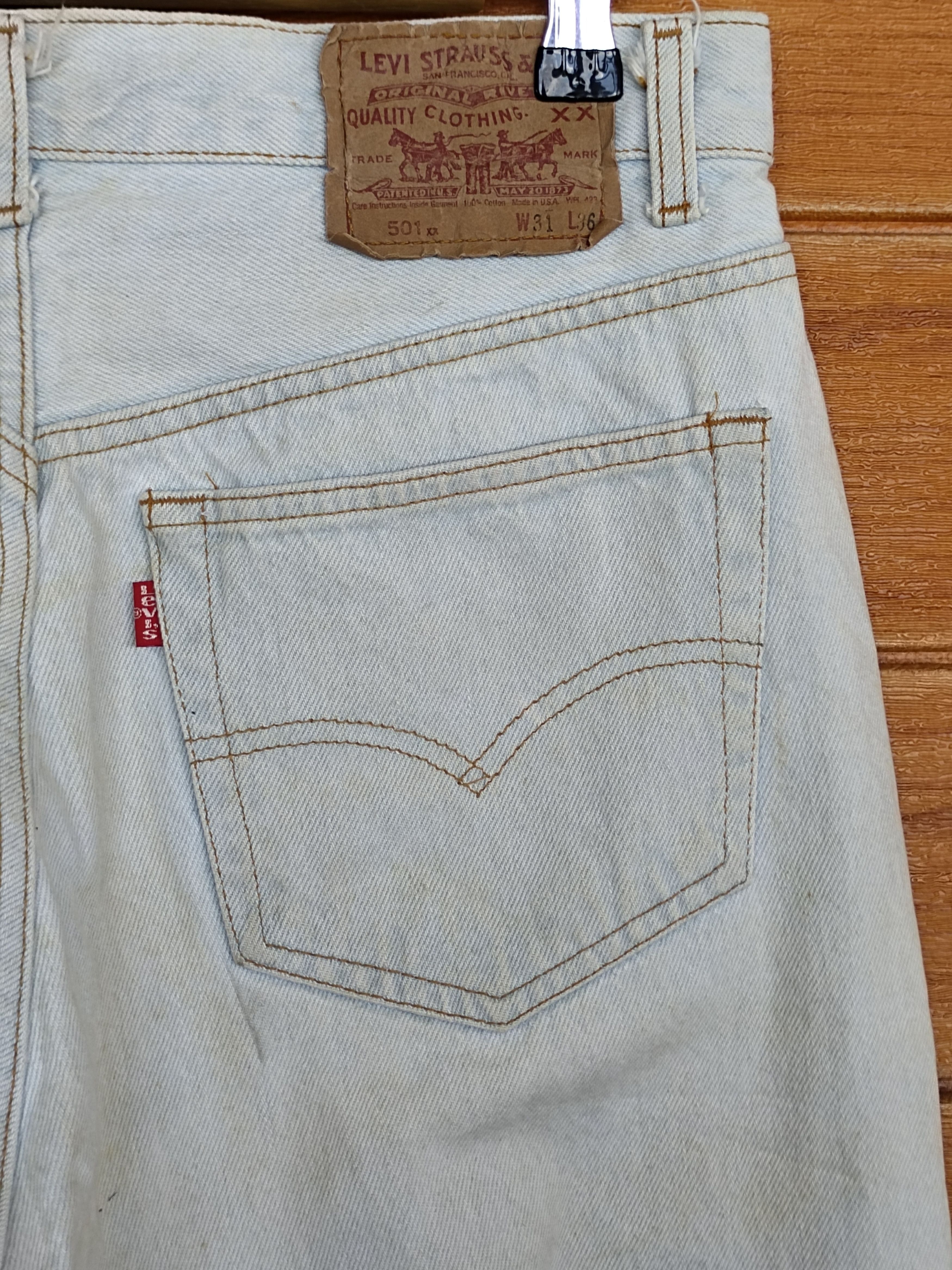 Levi's Vintage 90s Levi's 501xx Made In Usa Light Wash Denim Jeans Size US 30 / EU 46 - 9 Thumbnail