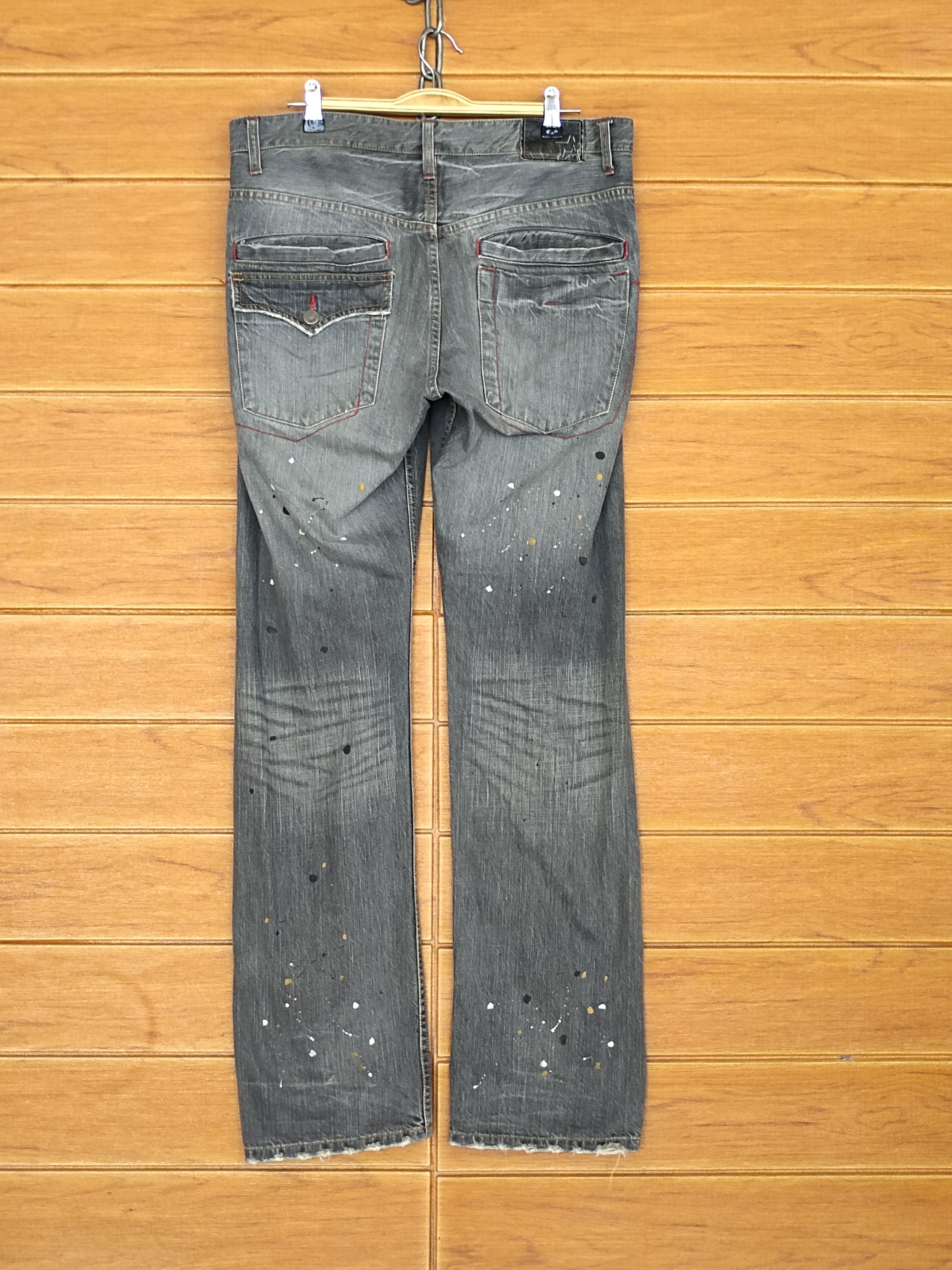 Hysteric Glamour Vintage RATTLE TRAP Painted Splash Distressed Denim Jeans Size US 34 / EU 50 - 16 Thumbnail