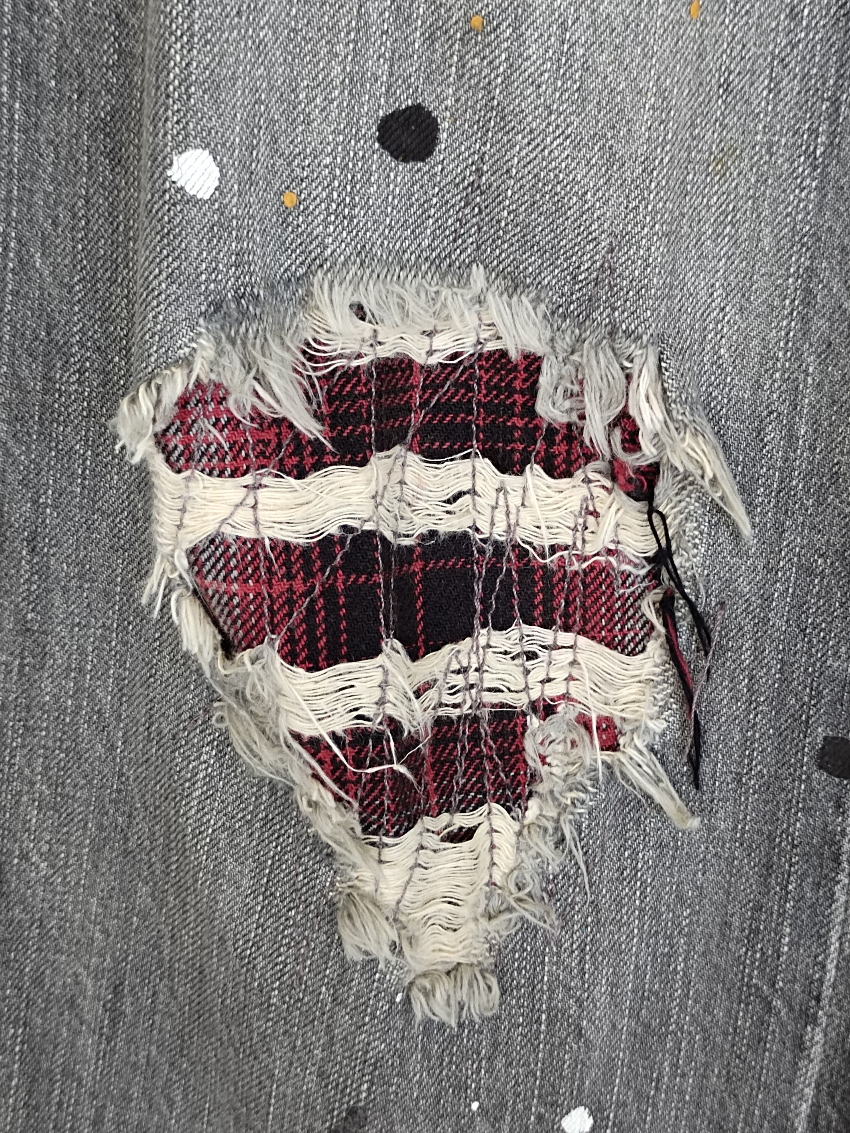 Hysteric Glamour Vintage RATTLE TRAP Painted Splash Distressed Denim Jeans Size US 34 / EU 50 - 8 Thumbnail