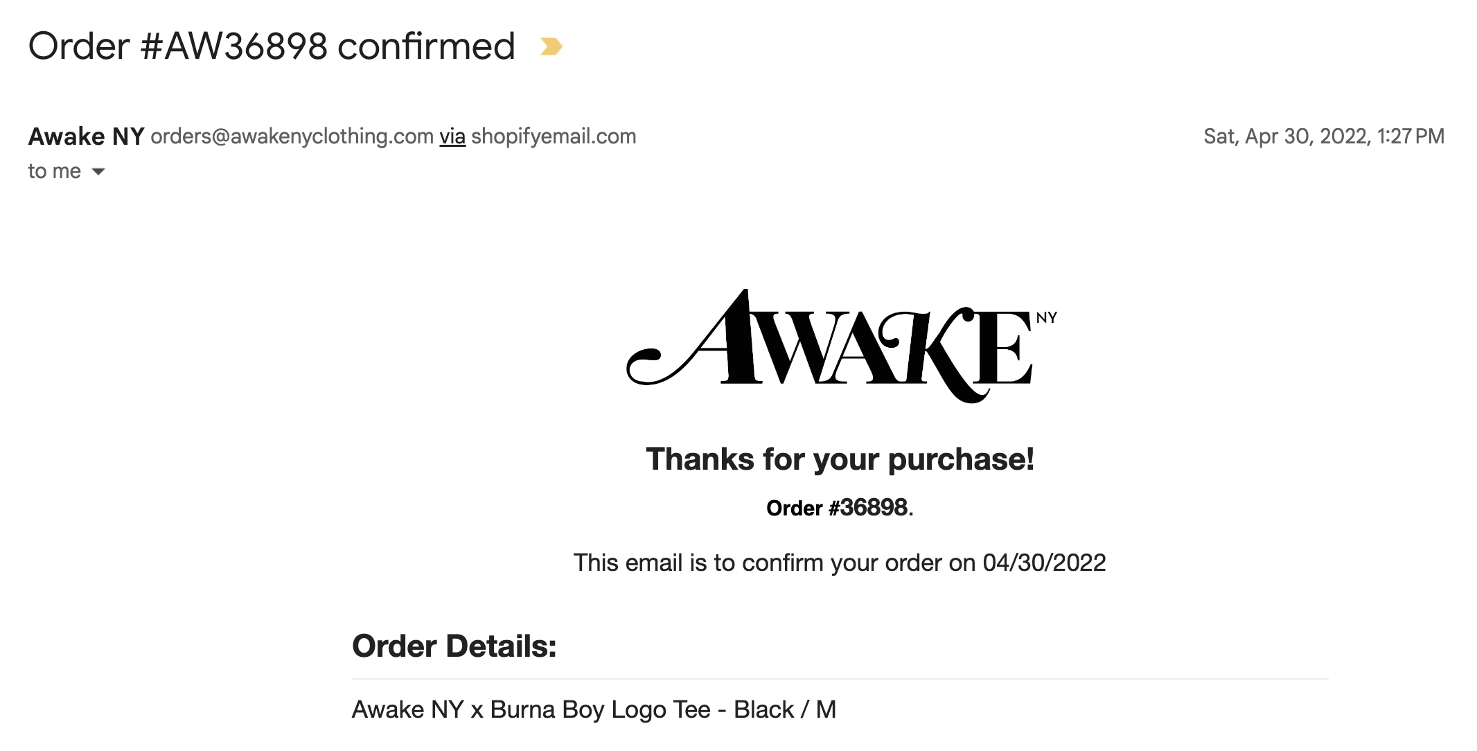 Awake NY Awake NY Burna Boy Size US M / EU 48-50 / 2 - 3 Thumbnail