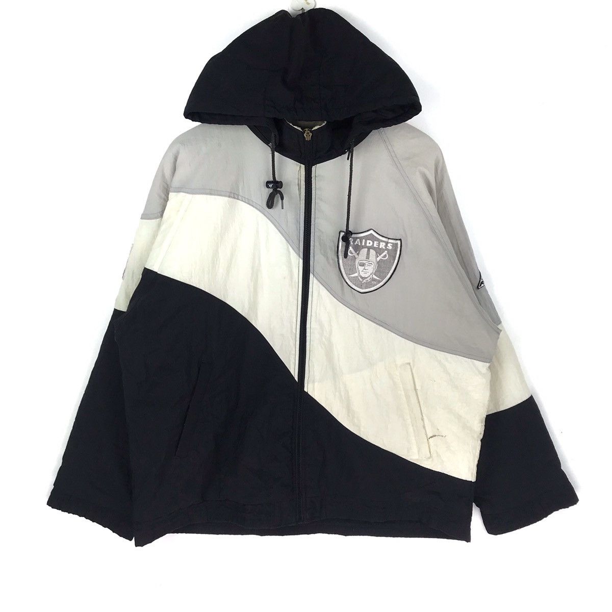 image of Vintage Los Angeles Oakland Raiders Hoodie Jacket 90's Nfl, Men's (Size Large)