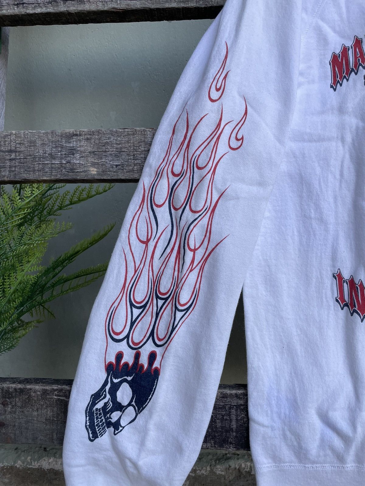 Indian Motorcycle × Toyo Enterprises 💥Vintage Indian Motorcycle Skull Fire Design Long Sleeve Size US M / EU 48-50 / 2 - 3 Thumbnail