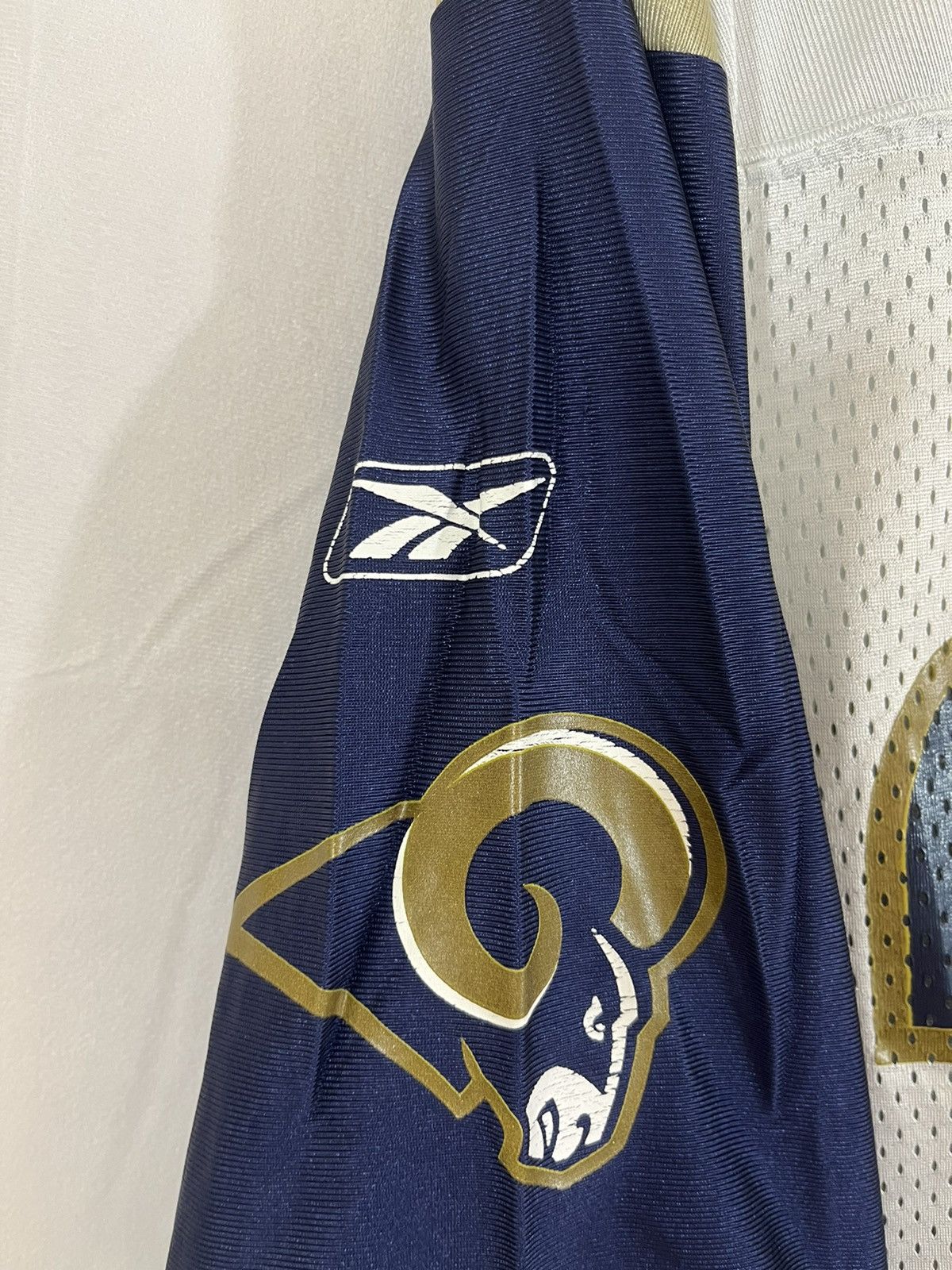 Reebok St Louis Rams Marshall Faulk Distressed Faded NFL Jersey Size US L / EU 52-54 / 3 - 8 Thumbnail