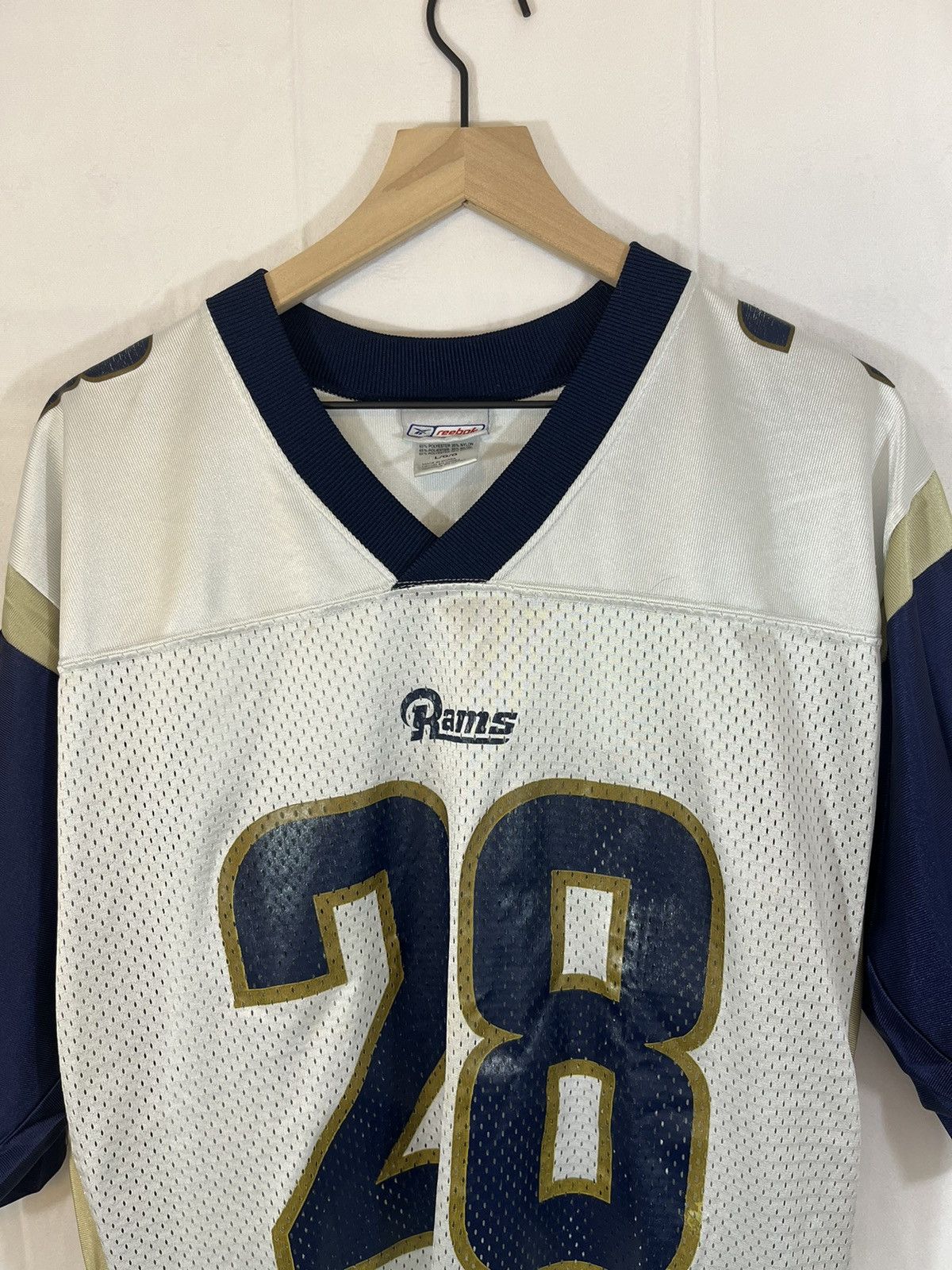 Reebok St Louis Rams Marshall Faulk Distressed Faded NFL Jersey Size US L / EU 52-54 / 3 - 3 Thumbnail