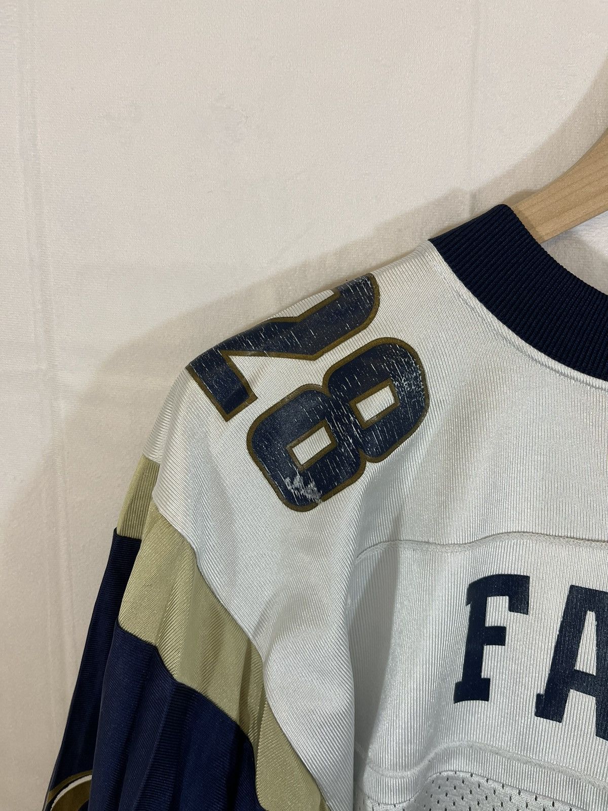 Reebok St Louis Rams Marshall Faulk Distressed Faded NFL Jersey Size US L / EU 52-54 / 3 - 13 Thumbnail