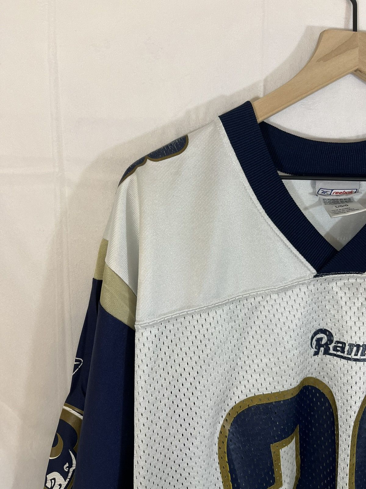 Reebok St Louis Rams Marshall Faulk Distressed Faded NFL Jersey Size US L / EU 52-54 / 3 - 7 Thumbnail
