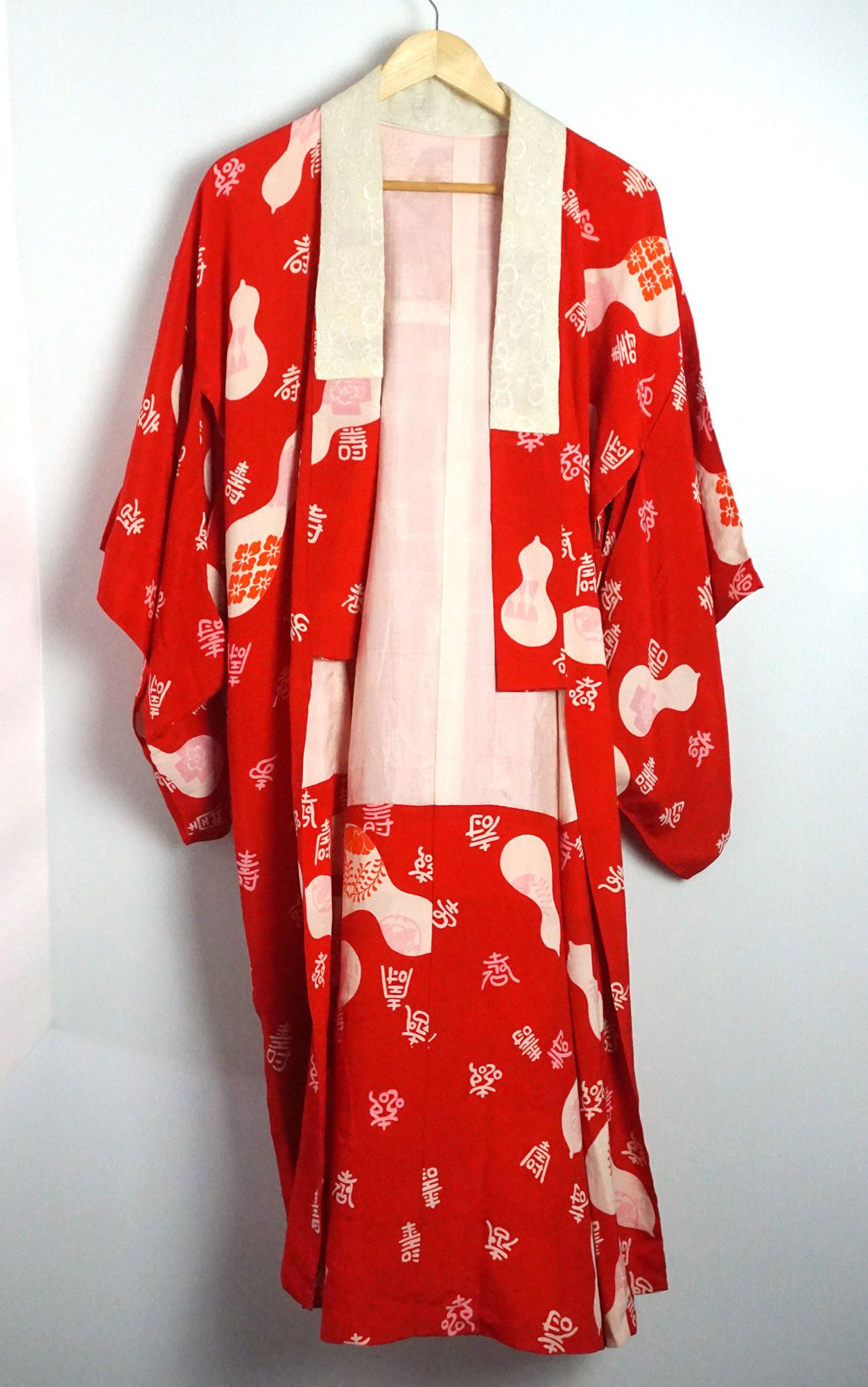 Japanese Brand × Vintage Bright Red Long KIMONO Size XL / US 12-14 / IT 48-50 - 2 Thumbnail