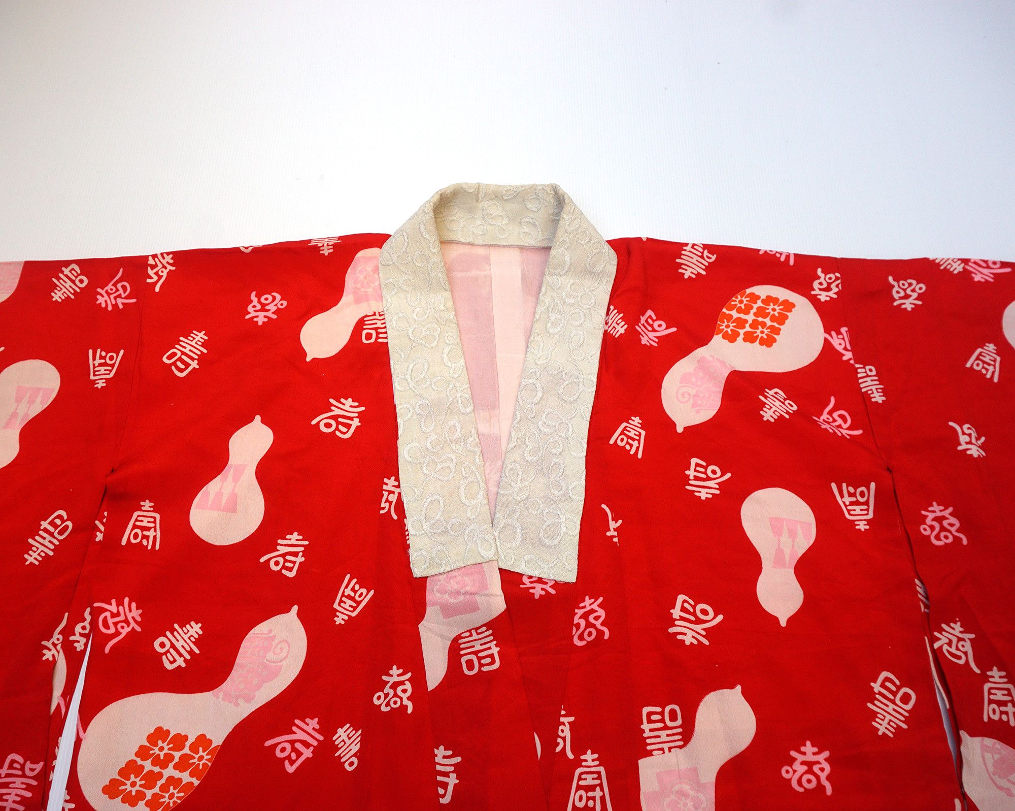 Japanese Brand × Vintage Bright Red Long KIMONO Size XL / US 12-14 / IT 48-50 - 3 Thumbnail