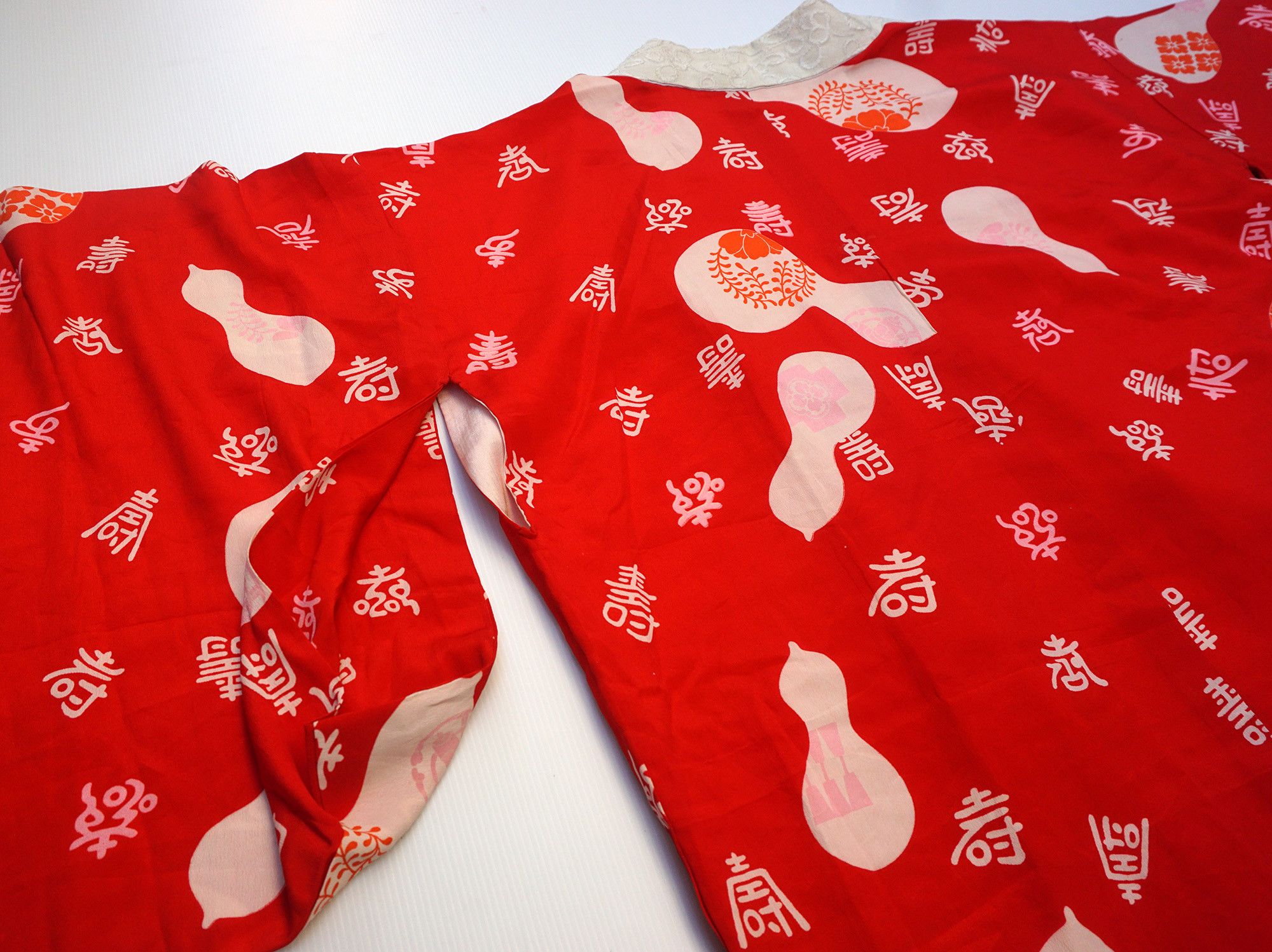 Japanese Brand × Vintage Bright Red Long KIMONO Size XL / US 12-14 / IT 48-50 - 5 Thumbnail