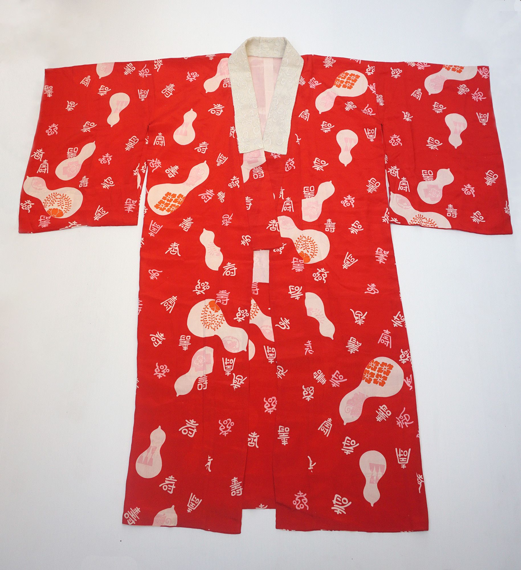 Japanese Brand × Vintage Bright Red Long KIMONO Size XL / US 12-14 / IT 48-50 - 1 Thumbnail