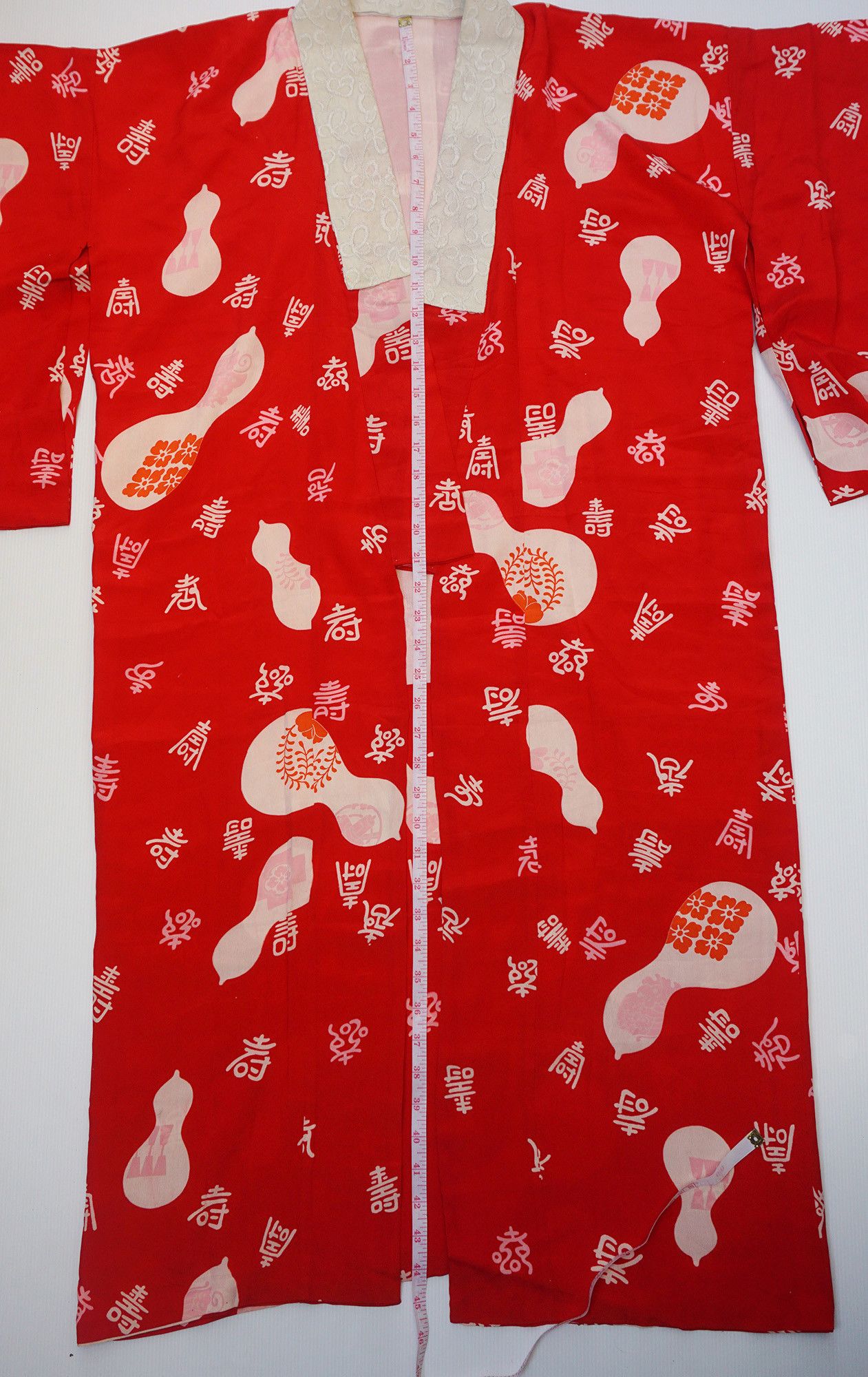 Japanese Brand × Vintage Bright Red Long KIMONO Size XL / US 12-14 / IT 48-50 - 7 Thumbnail