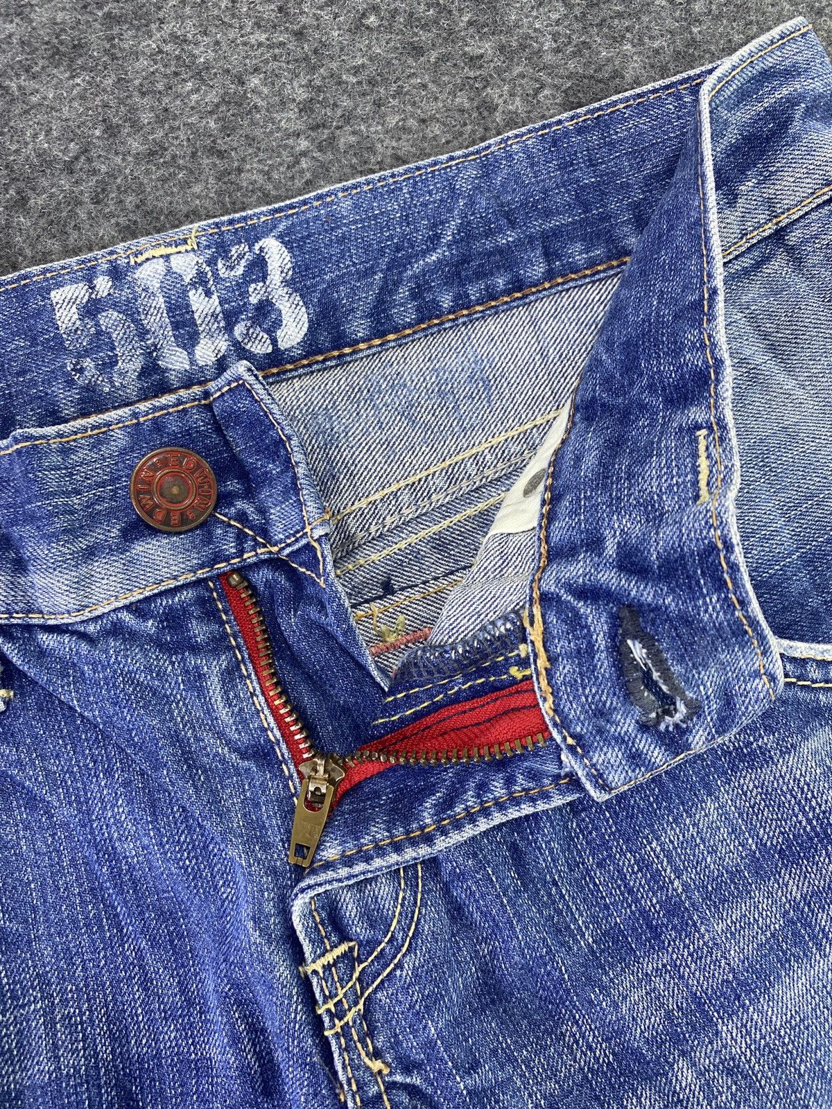 Edwin EDWIN 503 BLUE TRIP DISTRESS WASH DENIM - J783 Size 32" / US 10 / IT 46 - 3 Thumbnail