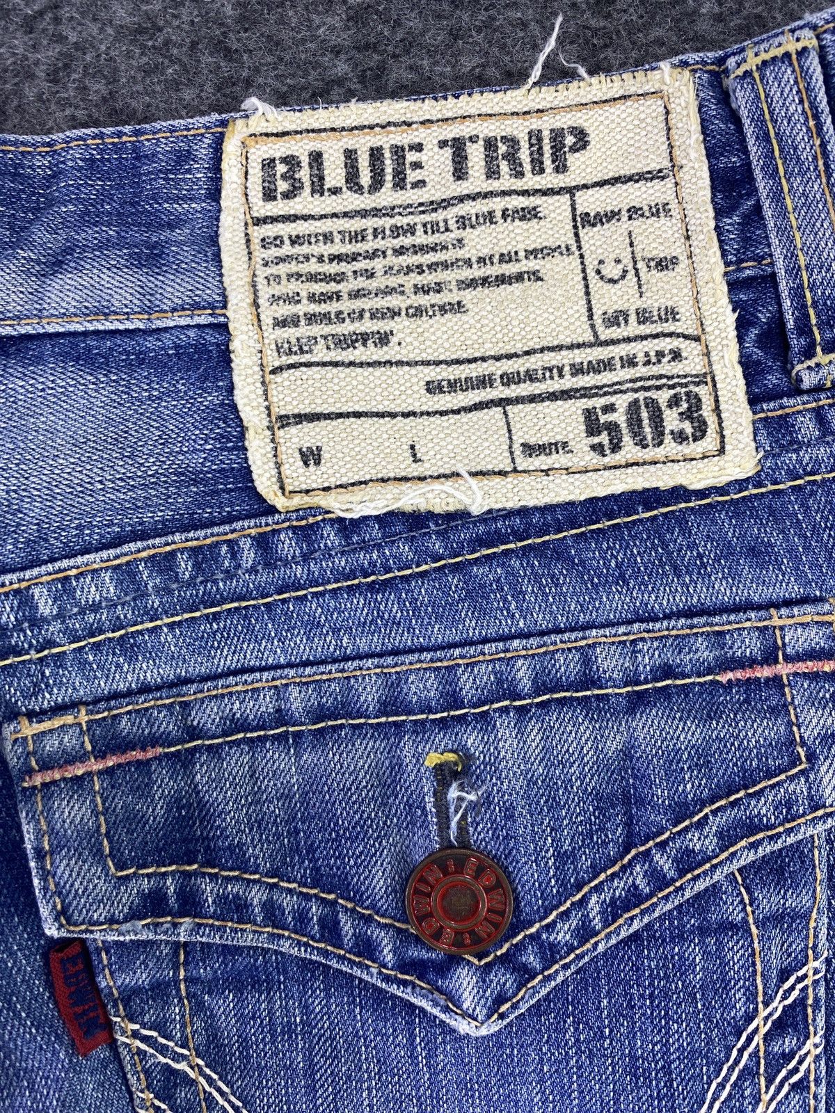 Edwin EDWIN 503 BLUE TRIP DISTRESS WASH DENIM - J783 Size 32" / US 10 / IT 46 - 8 Thumbnail