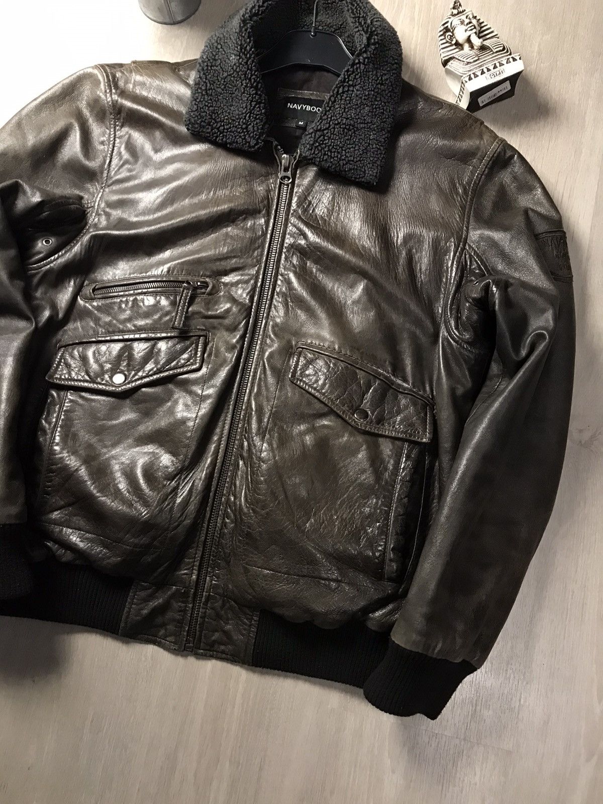 Genuine Leather Navyboot Brown Leather jacket size M Size US M / EU 48-50 / 2 - 3 Thumbnail