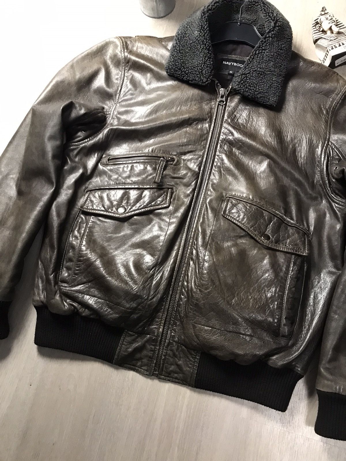 Genuine Leather Navyboot Brown Leather jacket size M Size US M / EU 48-50 / 2 - 5 Thumbnail