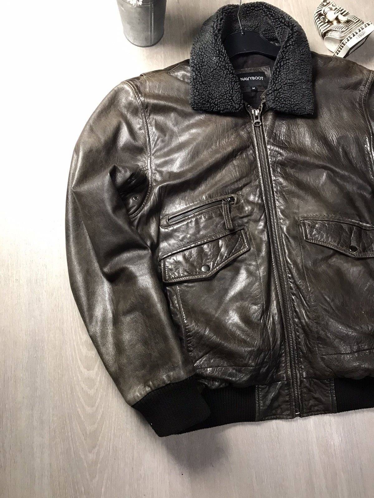 Genuine Leather Navyboot Brown Leather jacket size M Size US M / EU 48-50 / 2 - 4 Thumbnail