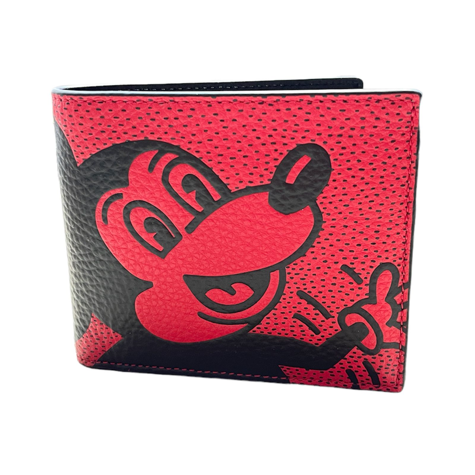 Coach Disney Mickey Mouse X Keith Haring Wallet Red Black